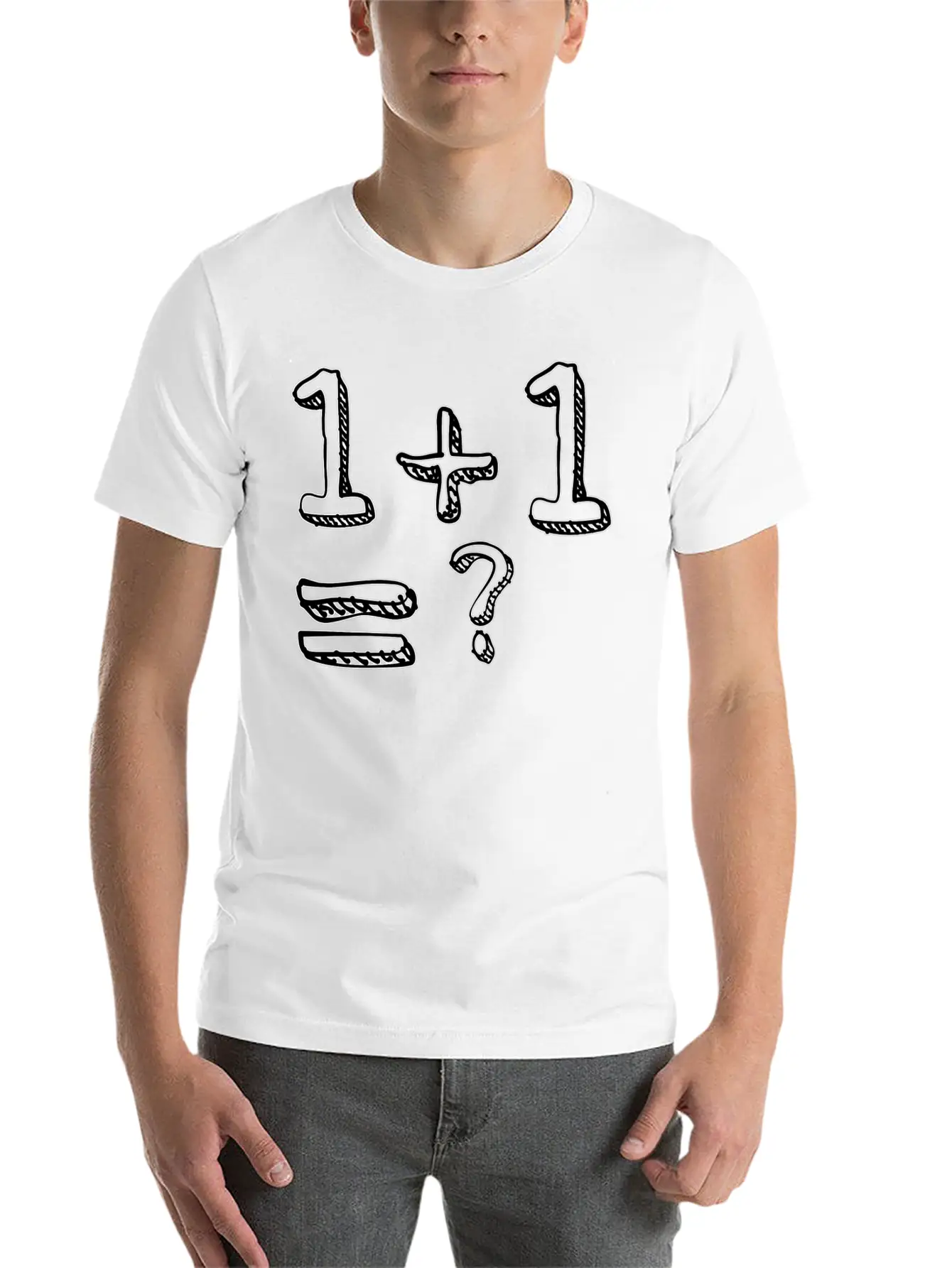 1 + 1= ? Weird And Funny Design Classic Cotton Tee – Unisex Comfort For Any Season