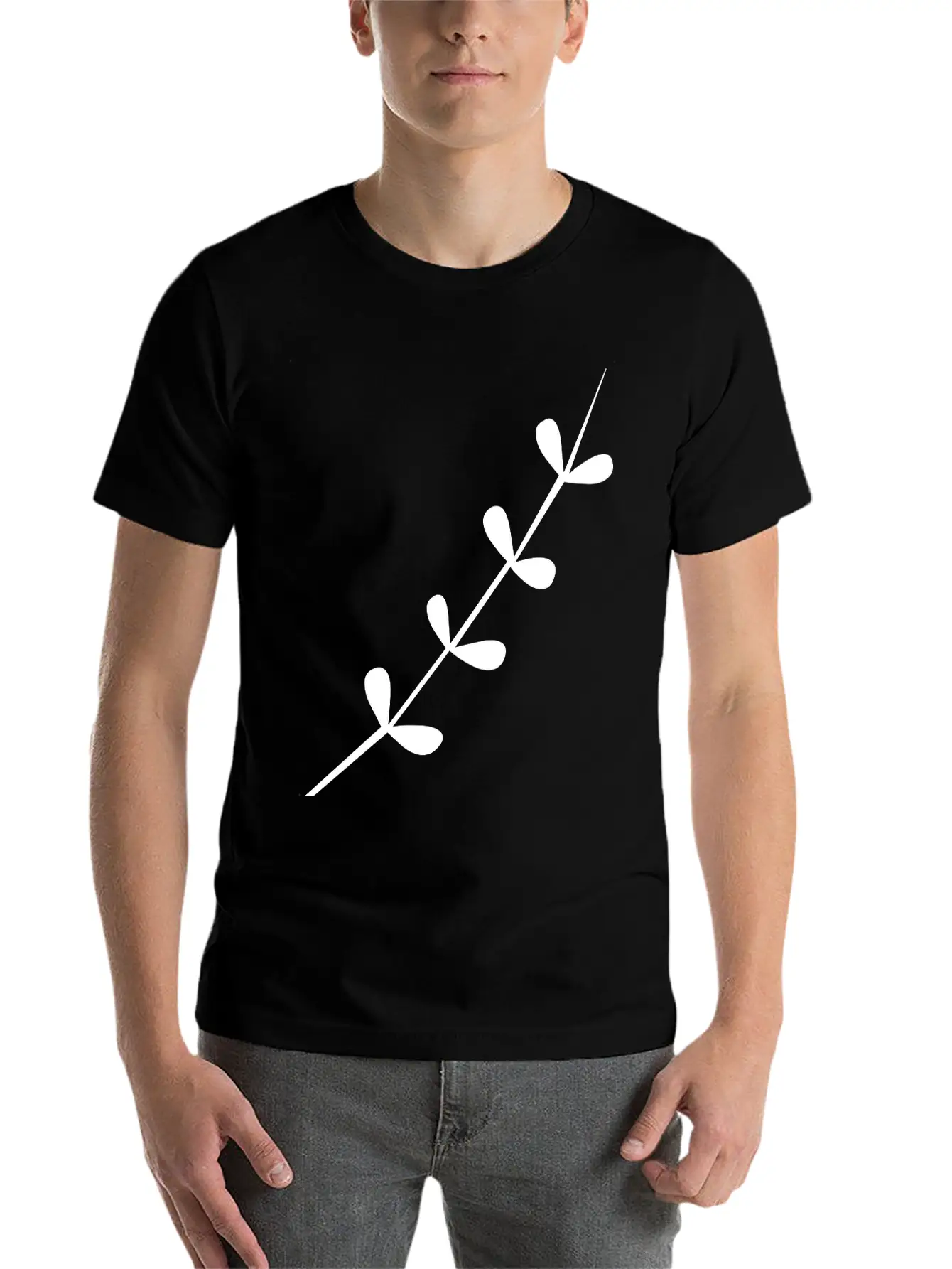 A Delicate Tree Branch Unisex Short Sleeve Soft Cotton T-Shirt – Casual Everyday Wear