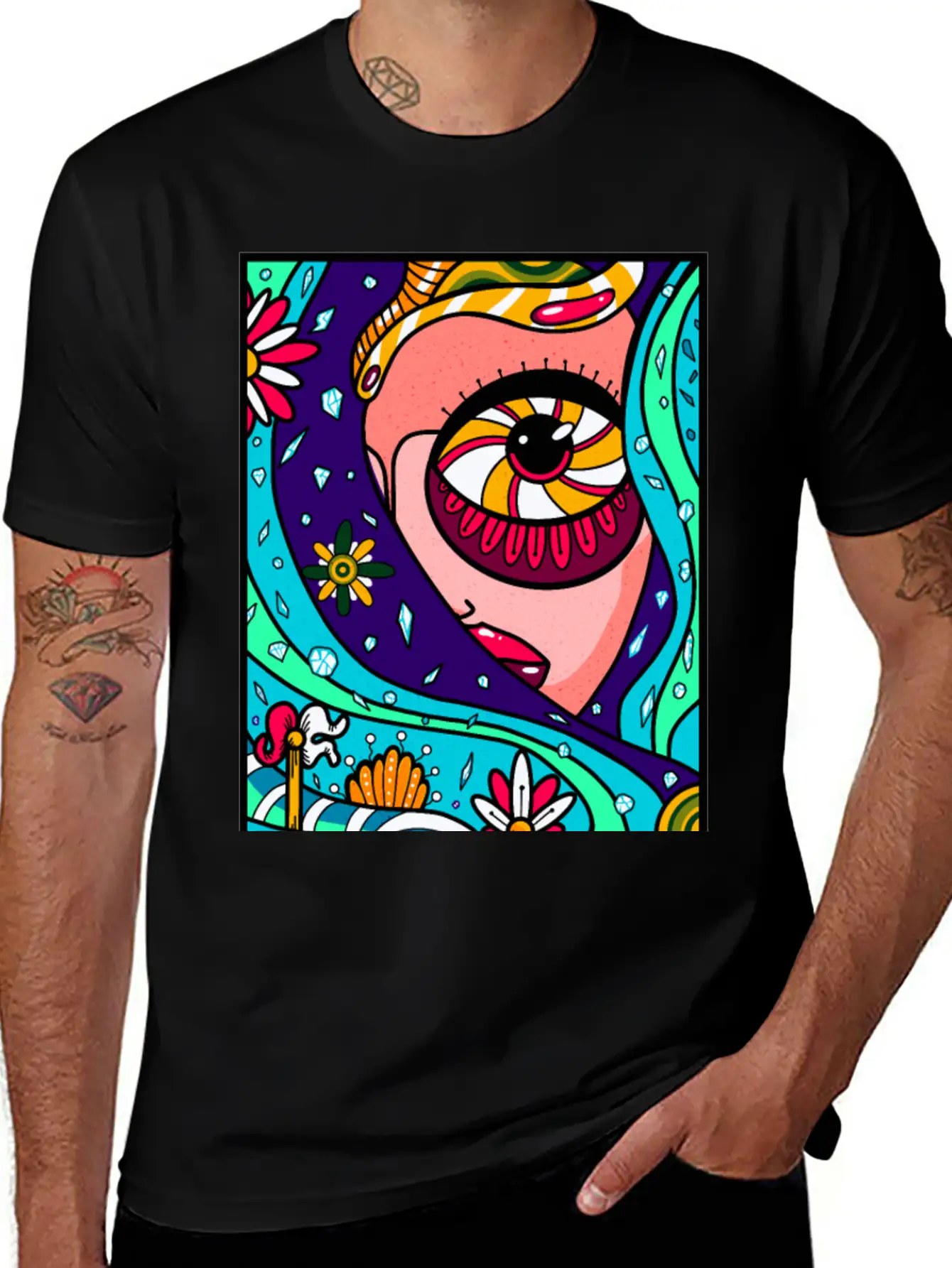 Abstract Sky Classic Cotton Tee – Unisex Comfort For Any Season