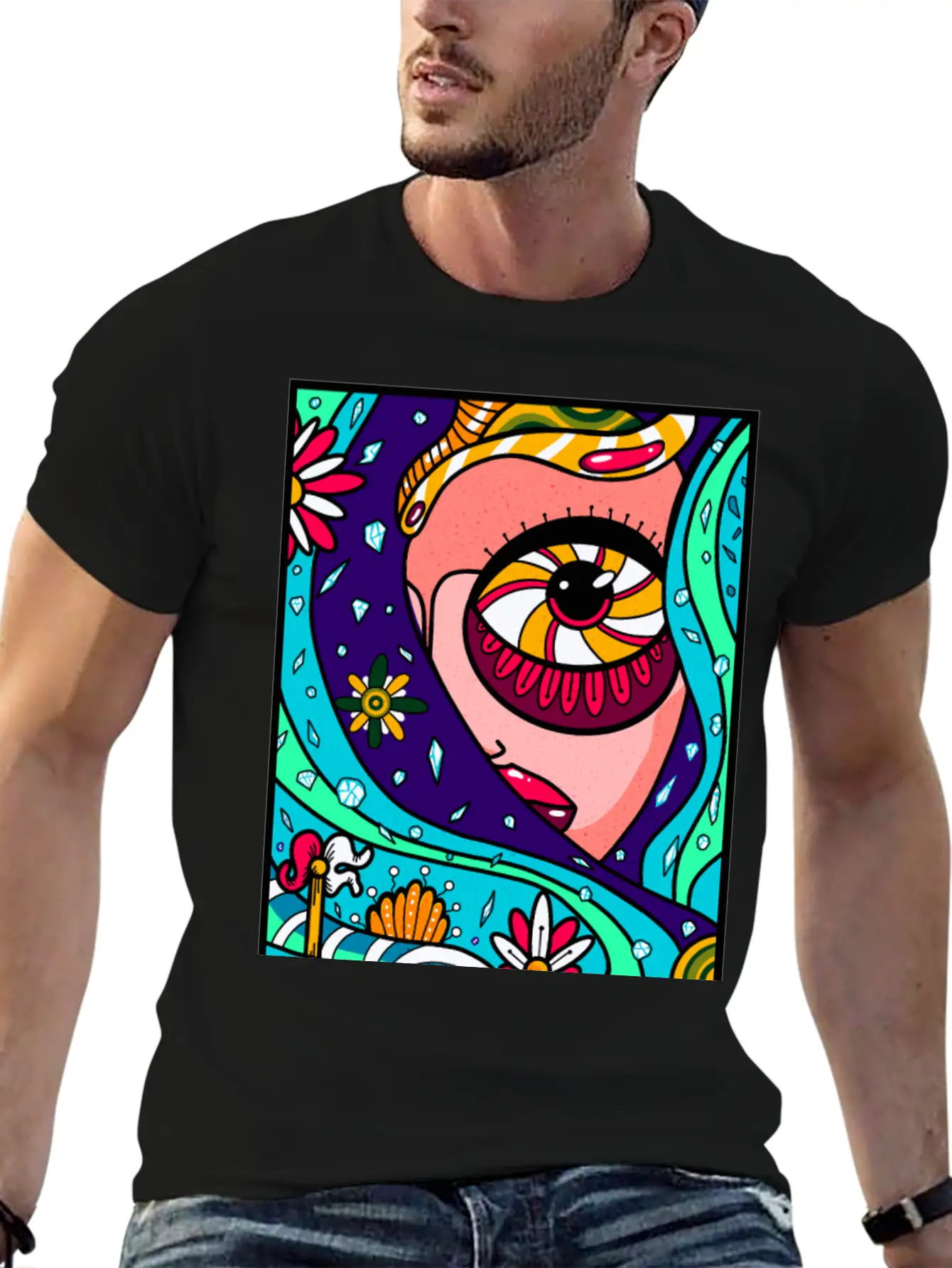 Abstract Sky Classic Cotton Tee – Unisex Comfort For Any Season