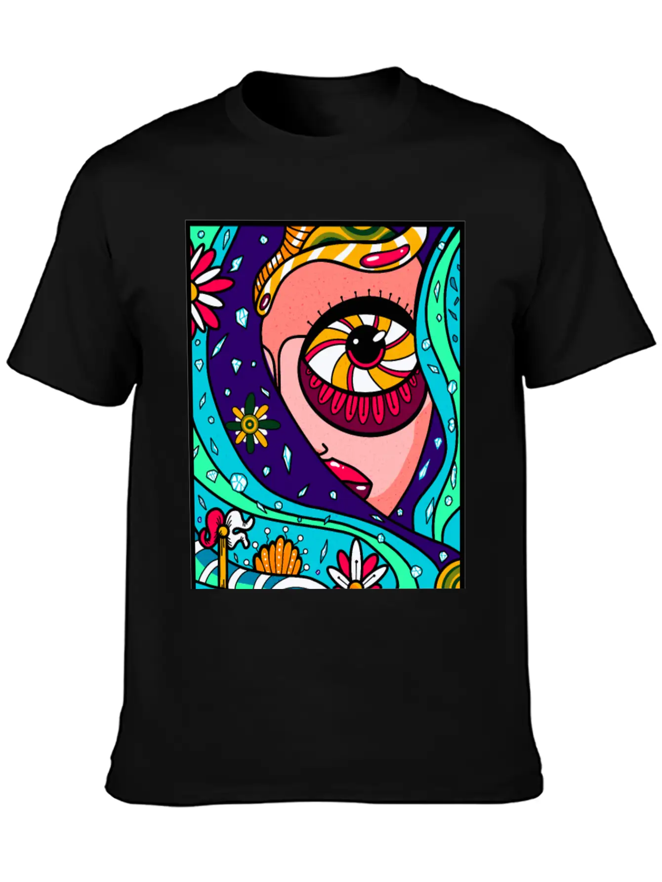 Abstract Sky Classic Cotton Tee – Unisex Comfort For Any Season
