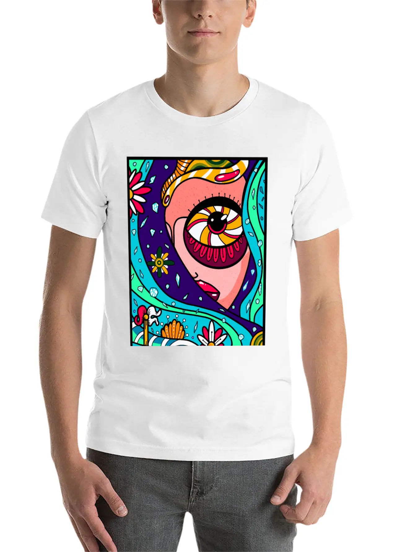 Abstract Sky Classic Cotton Tee – Unisex Comfort For Any Season