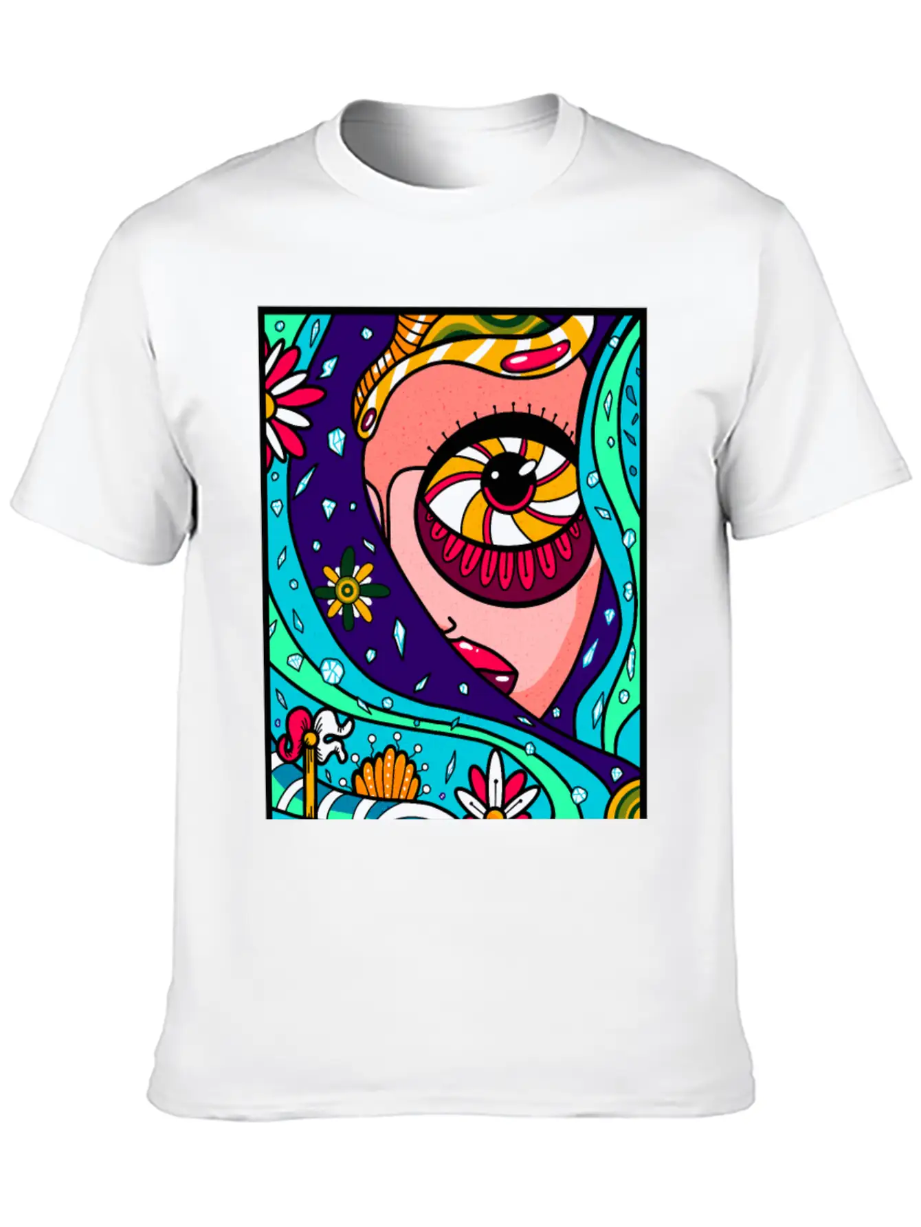 Abstract Sky Classic Cotton Tee – Unisex Comfort For Any Season