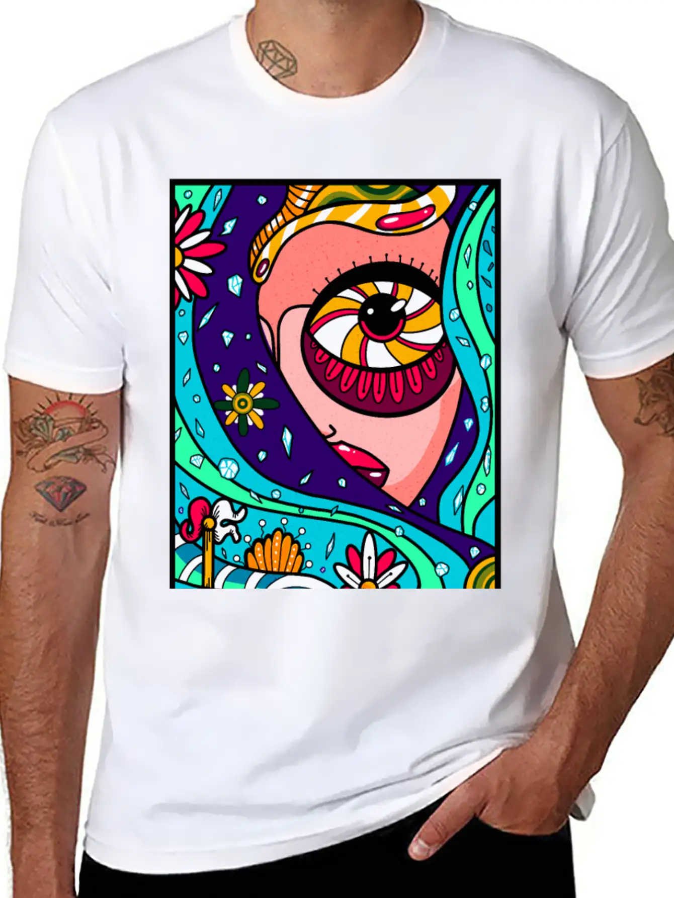 Abstract Sky Classic Cotton Tee – Unisex Comfort For Any Season
