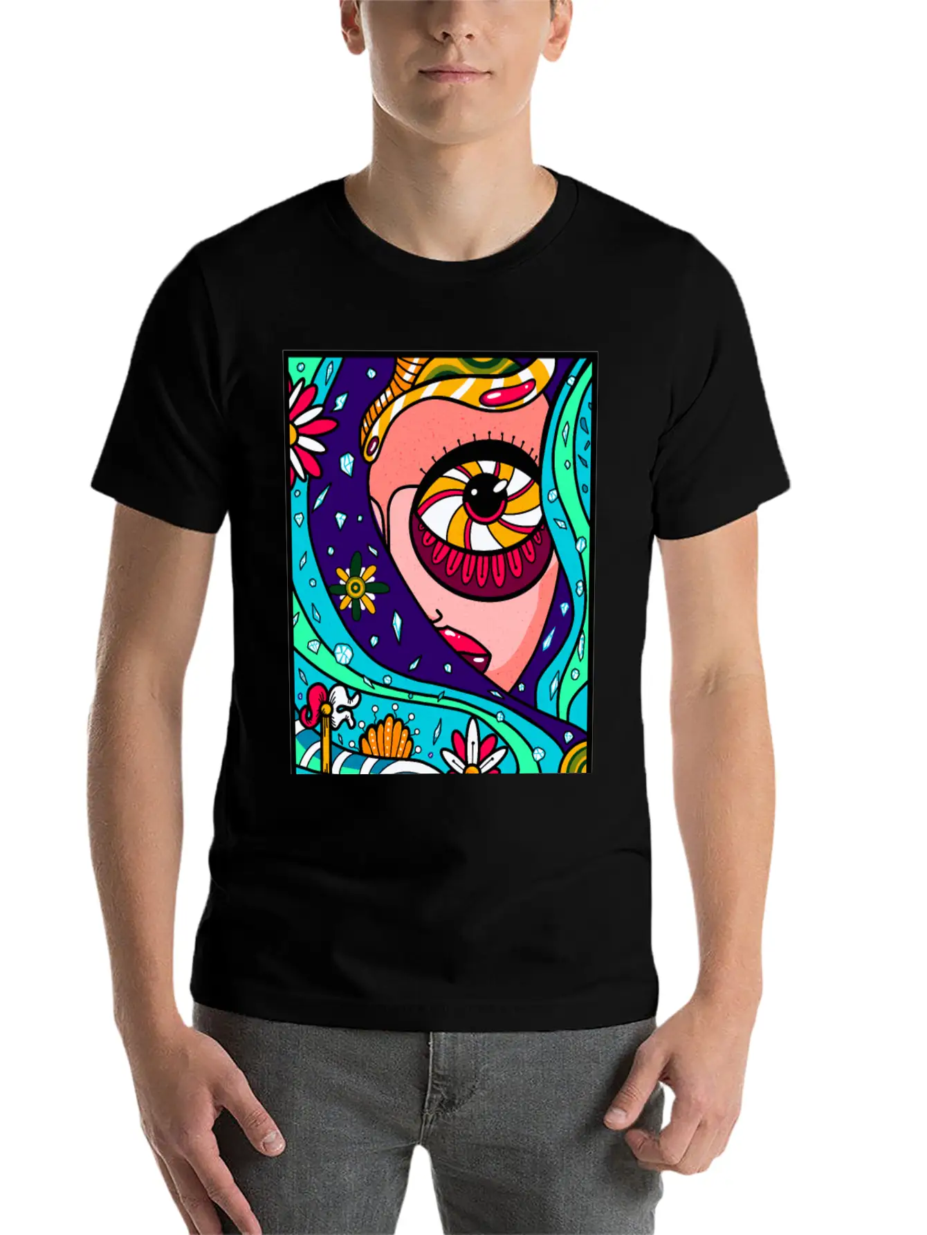Abstract Sky Classic Cotton Tee – Unisex Comfort For Any Season