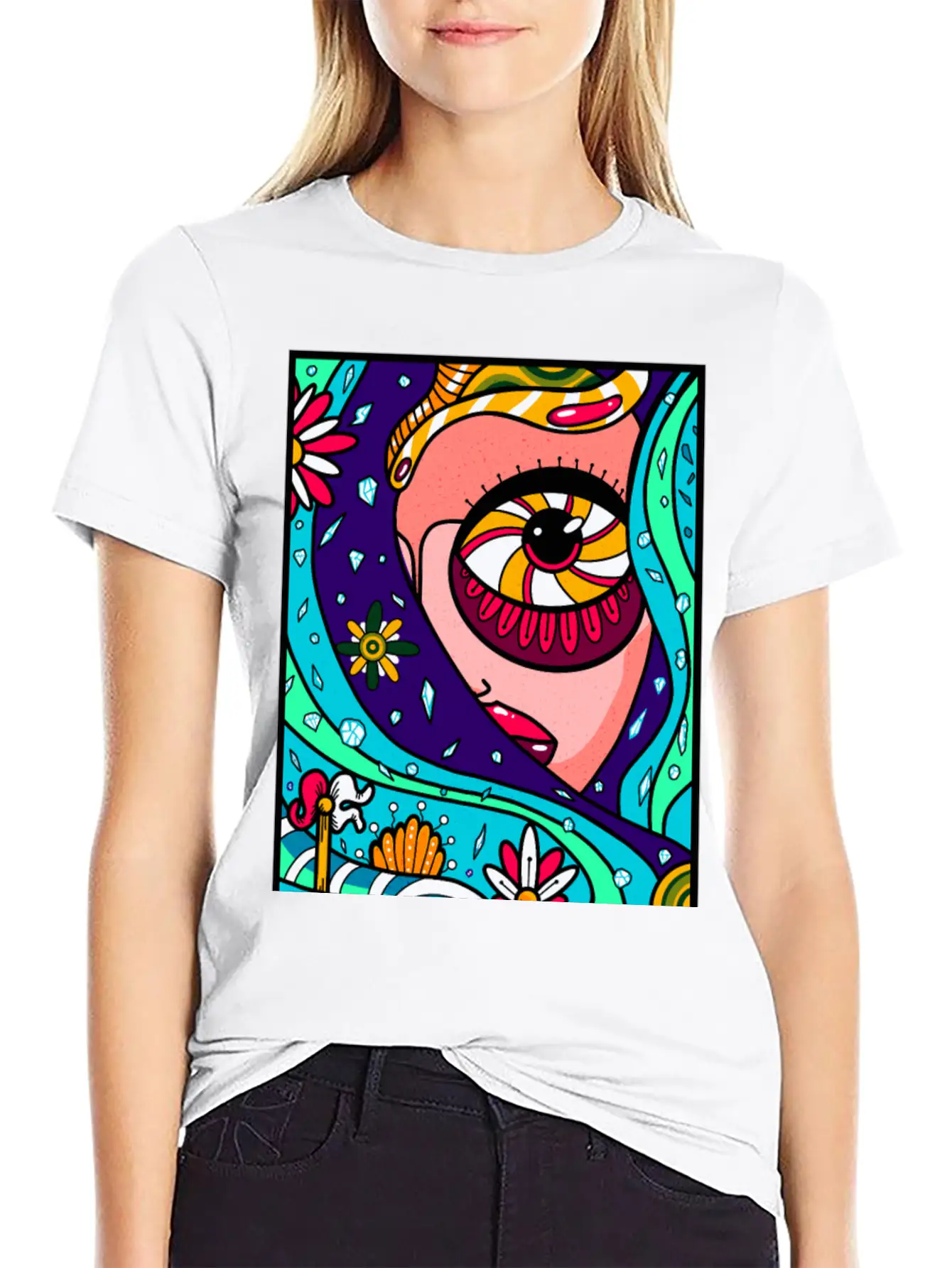Abstract Sky Classic Cotton Tee – Unisex Comfort For Any Season