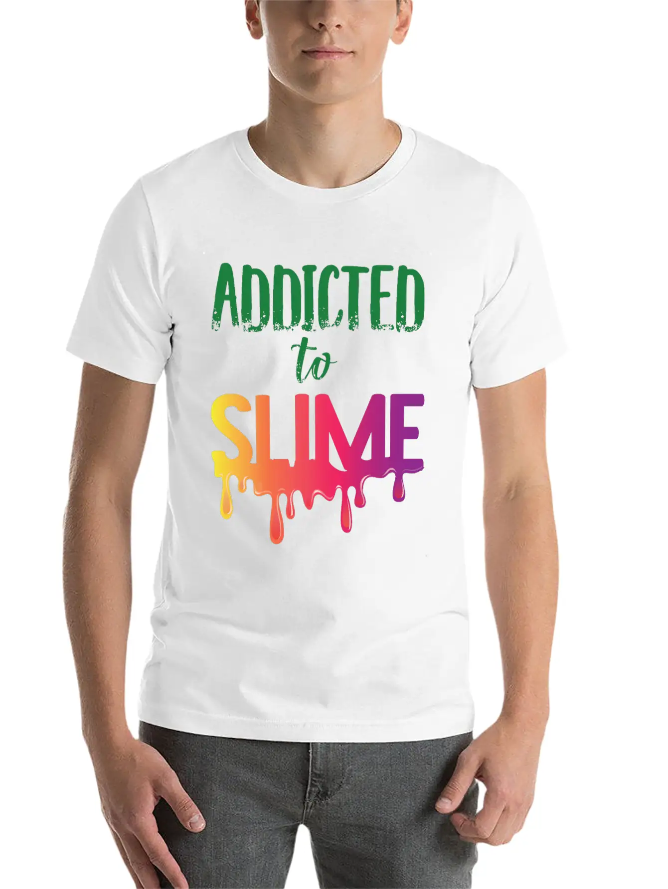 Addicted To Slime Colorful T-Shirt Essential Unisex Summer Tee – Soft Cotton Casual Fit