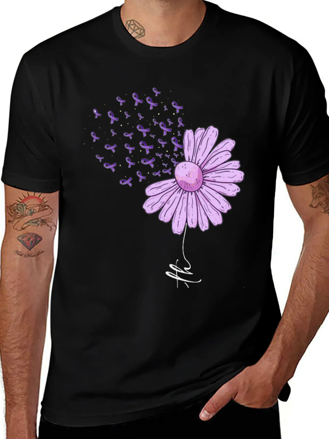 Alzheimer Faith Alzheimer's Awareness Casual Graphic T-Shirt – Simple And Comfortable Daily Wear