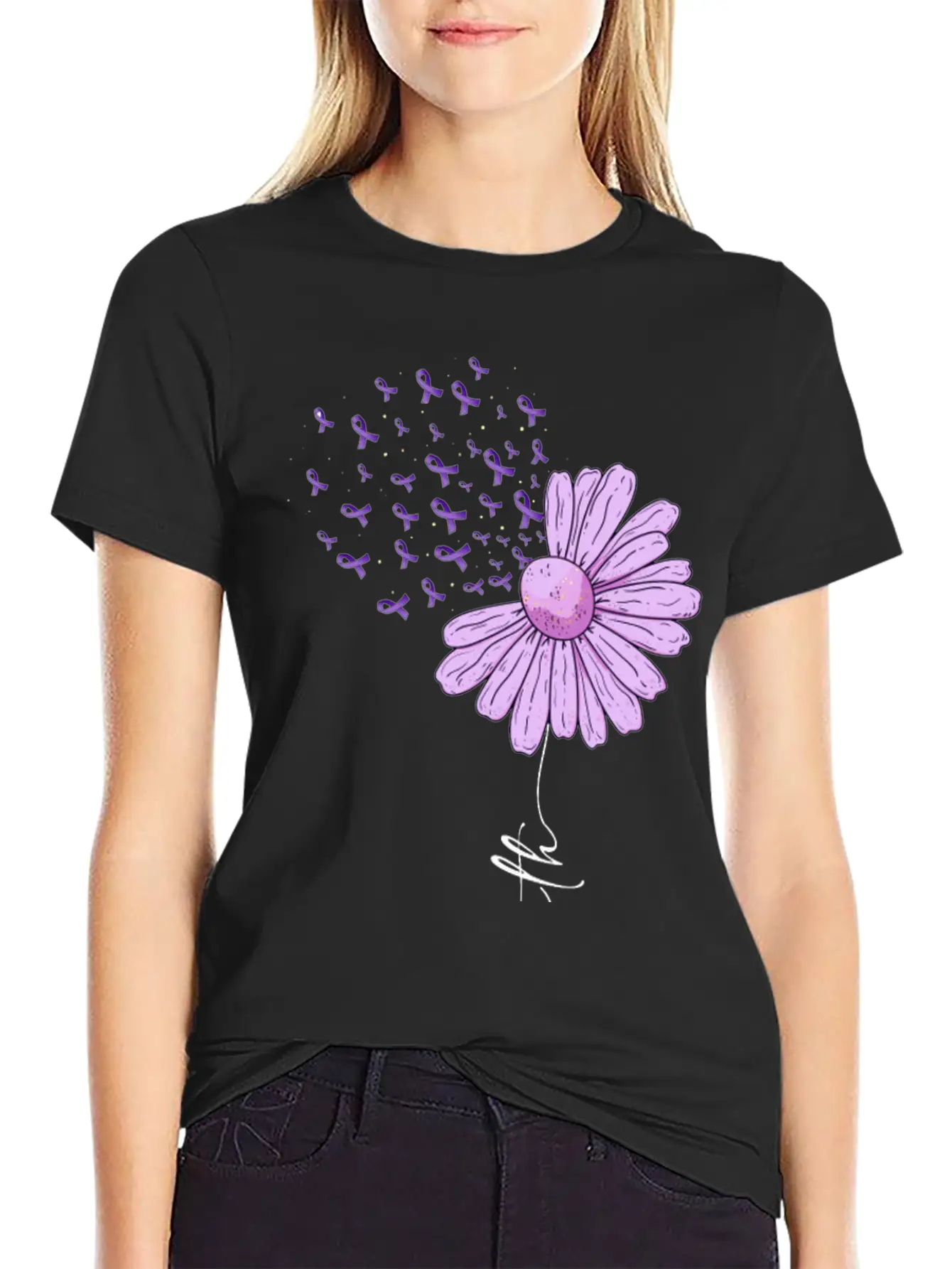 Alzheimer Faith Alzheimer's Awareness Casual Graphic T-Shirt – Simple And Comfortable Daily Wear