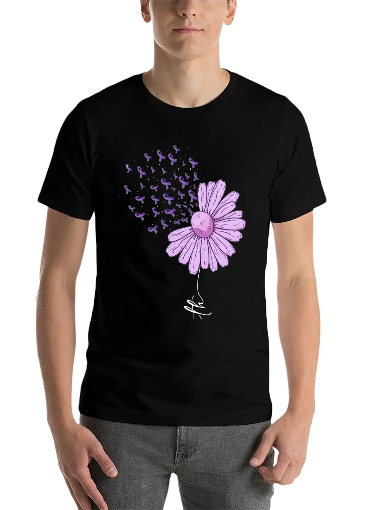 Alzheimer Faith Alzheimer's Awareness Casual Graphic T-Shirt – Simple And Comfortable Daily Wear