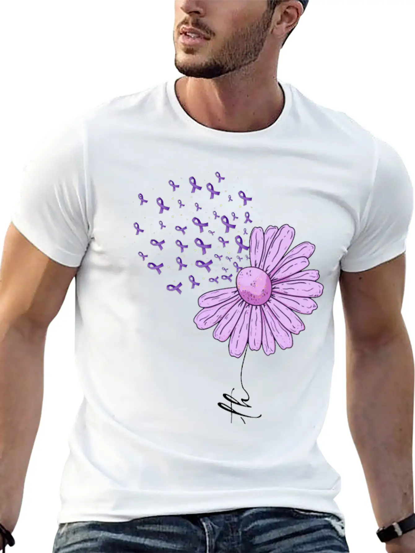 Alzheimer Faith Alzheimer's Awareness Casual Graphic T-Shirt – Simple And Comfortable Daily Wear