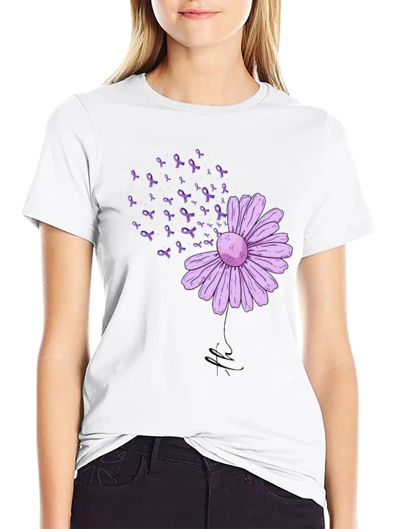 Alzheimer Faith Alzheimer's Awareness Casual Graphic T-Shirt – Simple And Comfortable Daily Wear