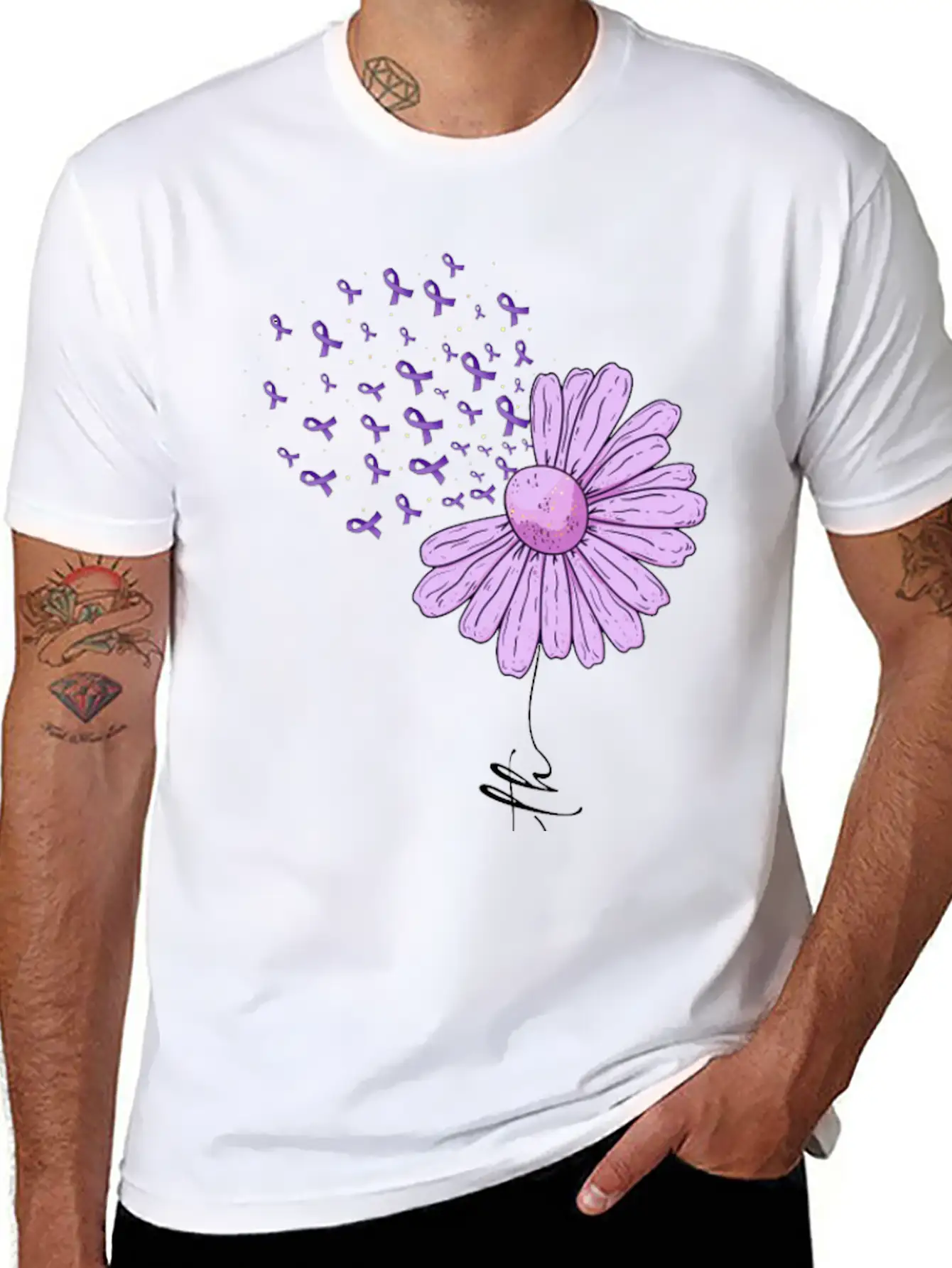 Alzheimer Faith Alzheimer's Awareness Casual Graphic T-Shirt – Simple And Comfortable Daily Wear