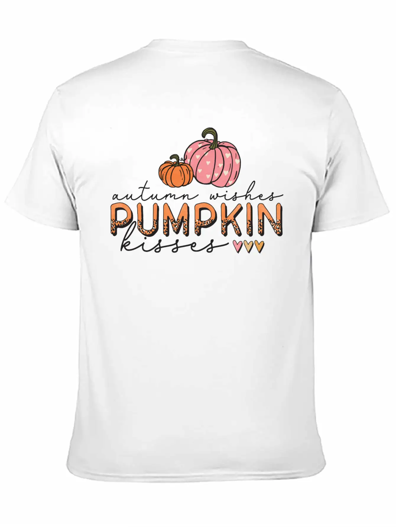 Autumn Wishes Pumpkin Kisses Casual Graphic T-Shirt – Simple And Comfortable Daily Wear