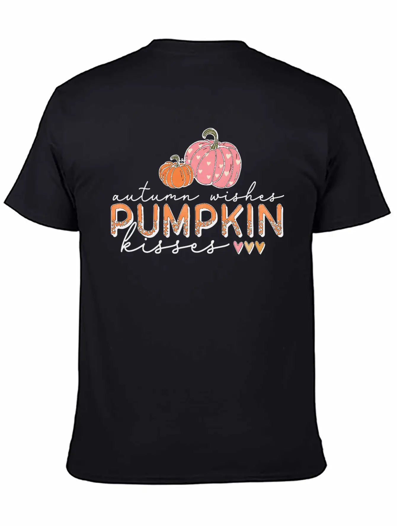 Autumn Wishes Pumpkin Kisses Casual Graphic T-Shirt – Simple And Comfortable Daily Wear