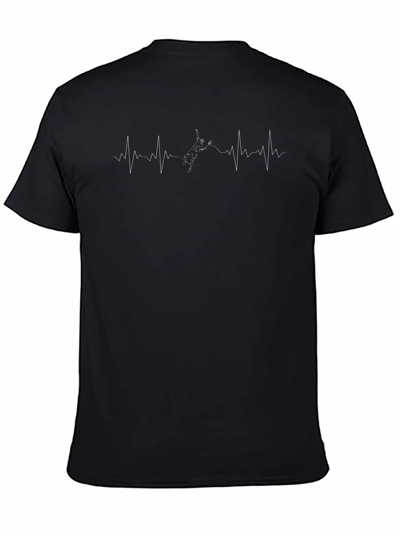 Badminton Heartbeat Classic Pulse Active Casual Graphic T-Shirt – Simple And Comfortable Daily Wear