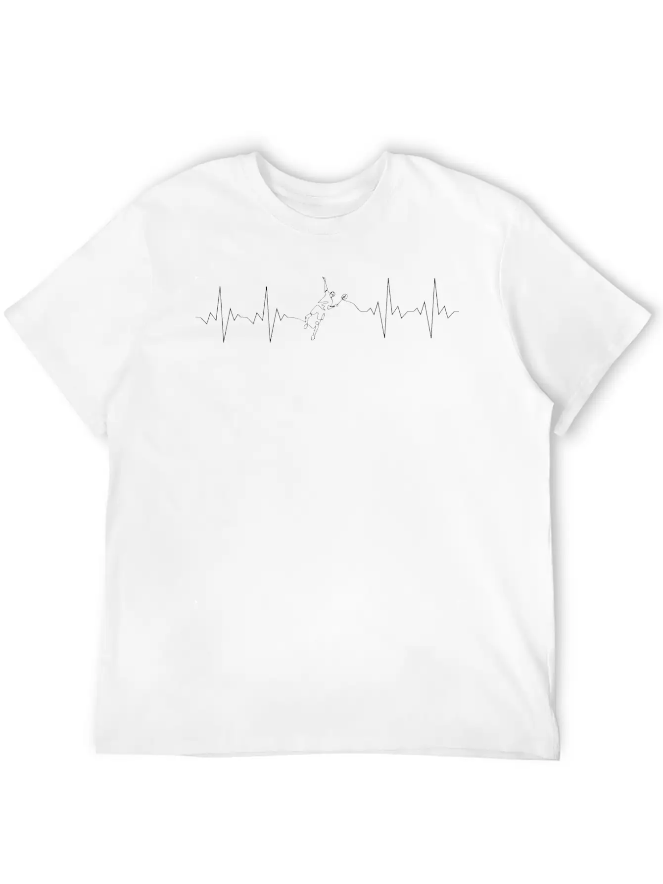 Badminton Heartbeat Classic Pulse Active Casual Graphic T-Shirt – Simple And Comfortable Daily Wear