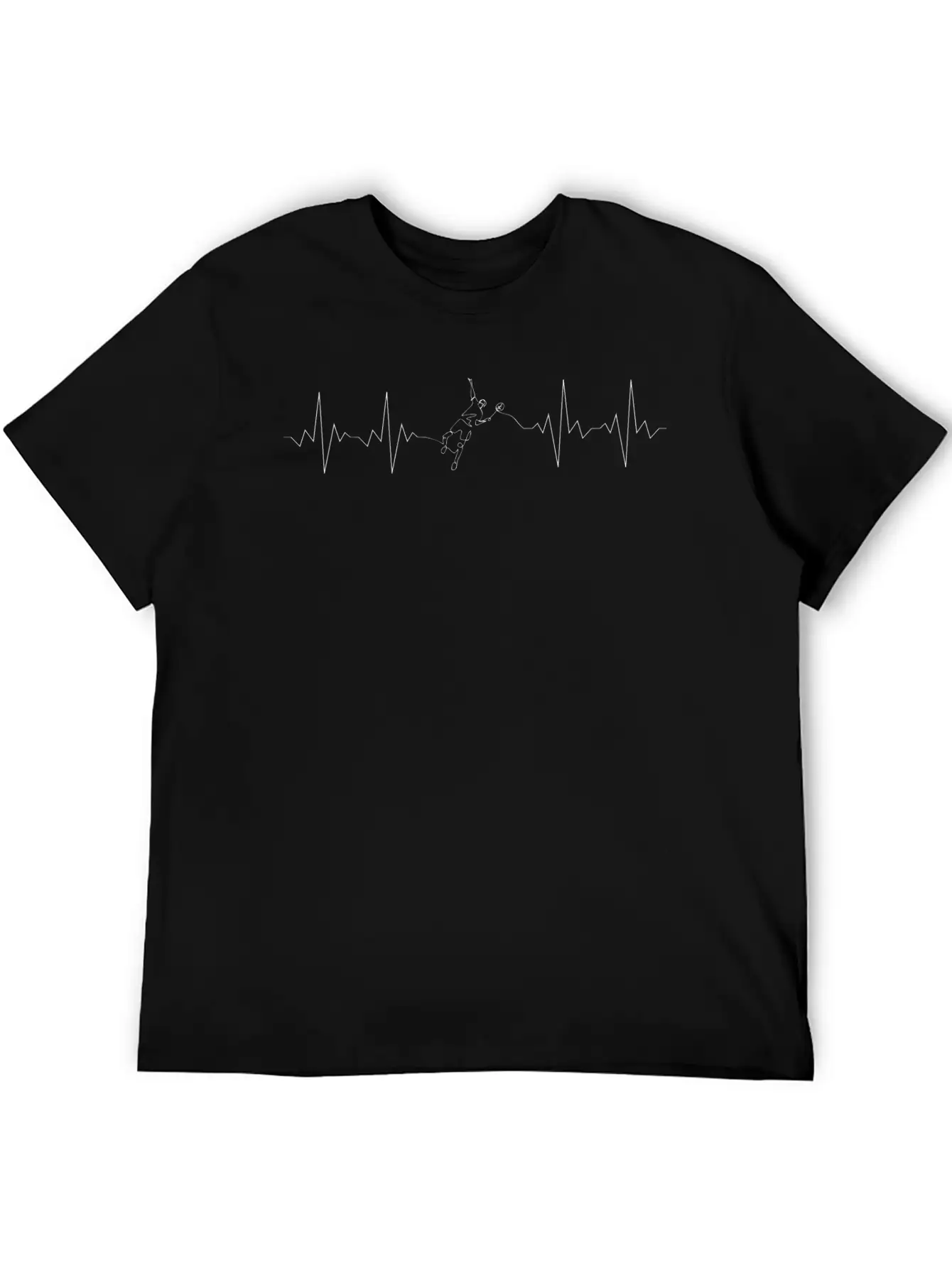 Badminton Heartbeat Classic Pulse Active Casual Graphic T-Shirt – Simple And Comfortable Daily Wear