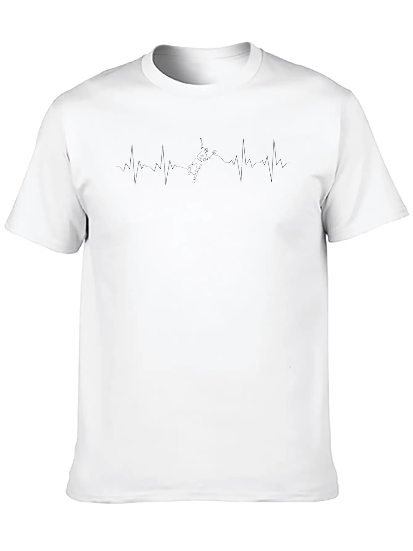 Badminton Heartbeat Classic Pulse Active Casual Graphic T-Shirt – Simple And Comfortable Daily Wear
