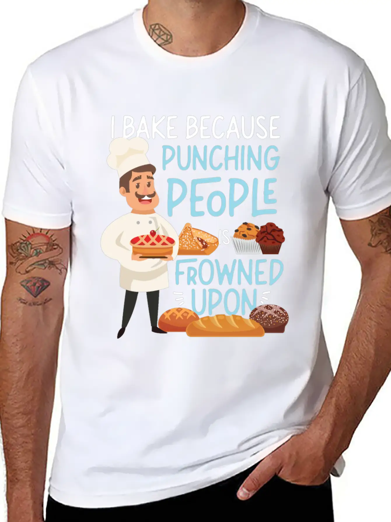 Bake Baking I Bake Because Casual Graphic T-Shirt – Simple And Comfortable Daily Wear