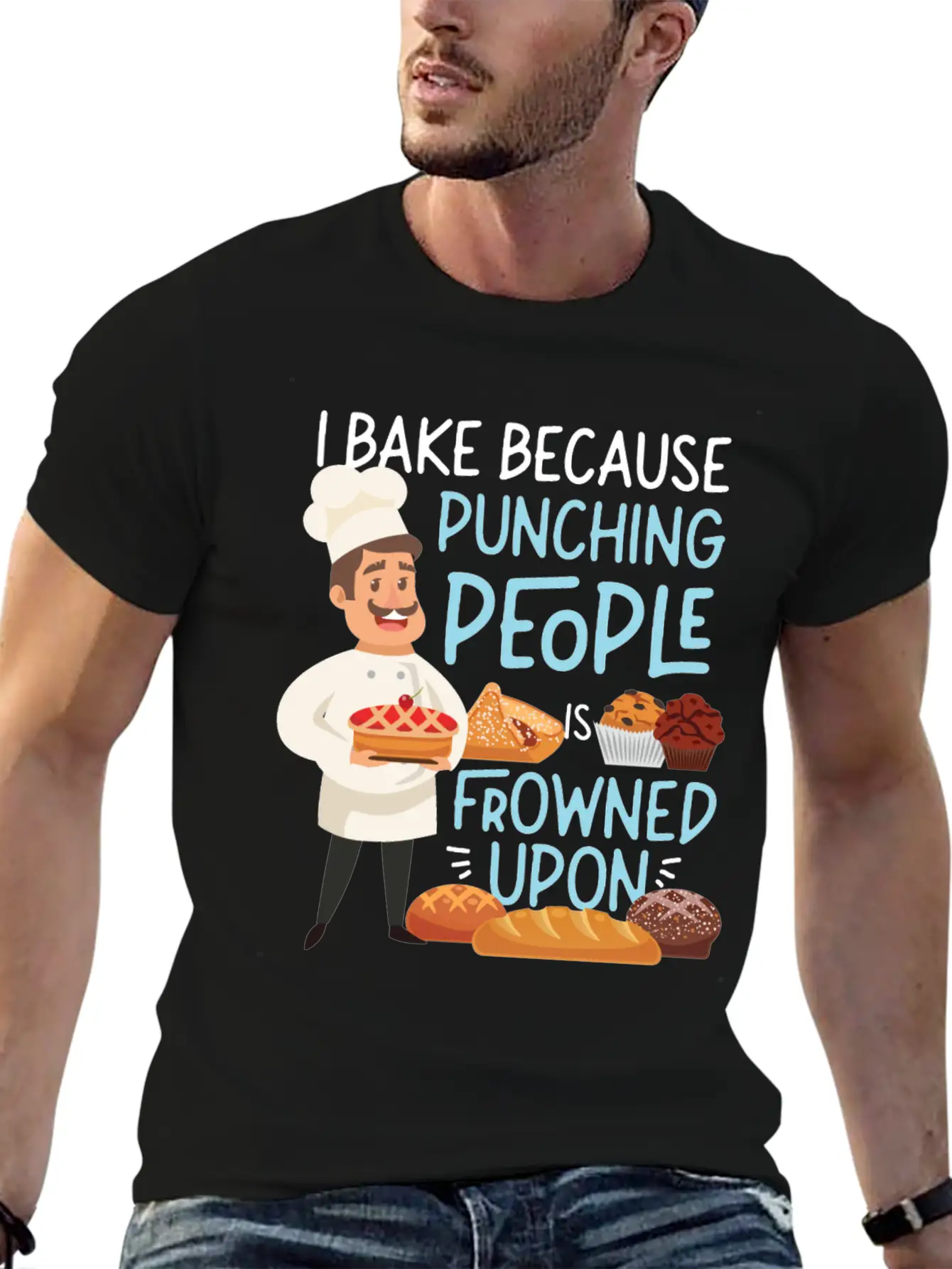 Bake Baking I Bake Because Casual Graphic T-Shirt – Simple And Comfortable Daily Wear
