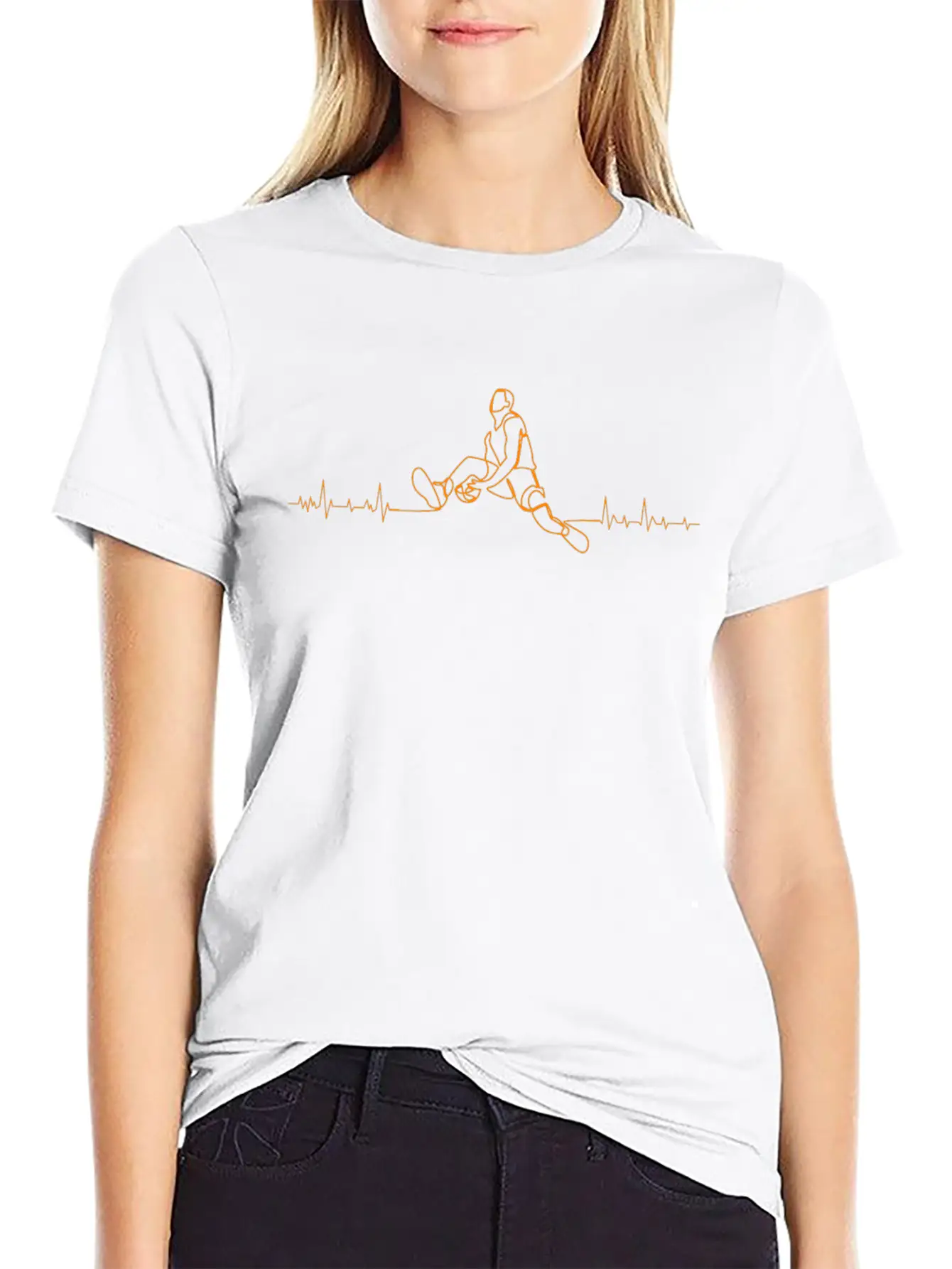 Basketball Player Heartbeat Athlete Essential Unisex Summer Tee – Soft Cotton Casual Fit