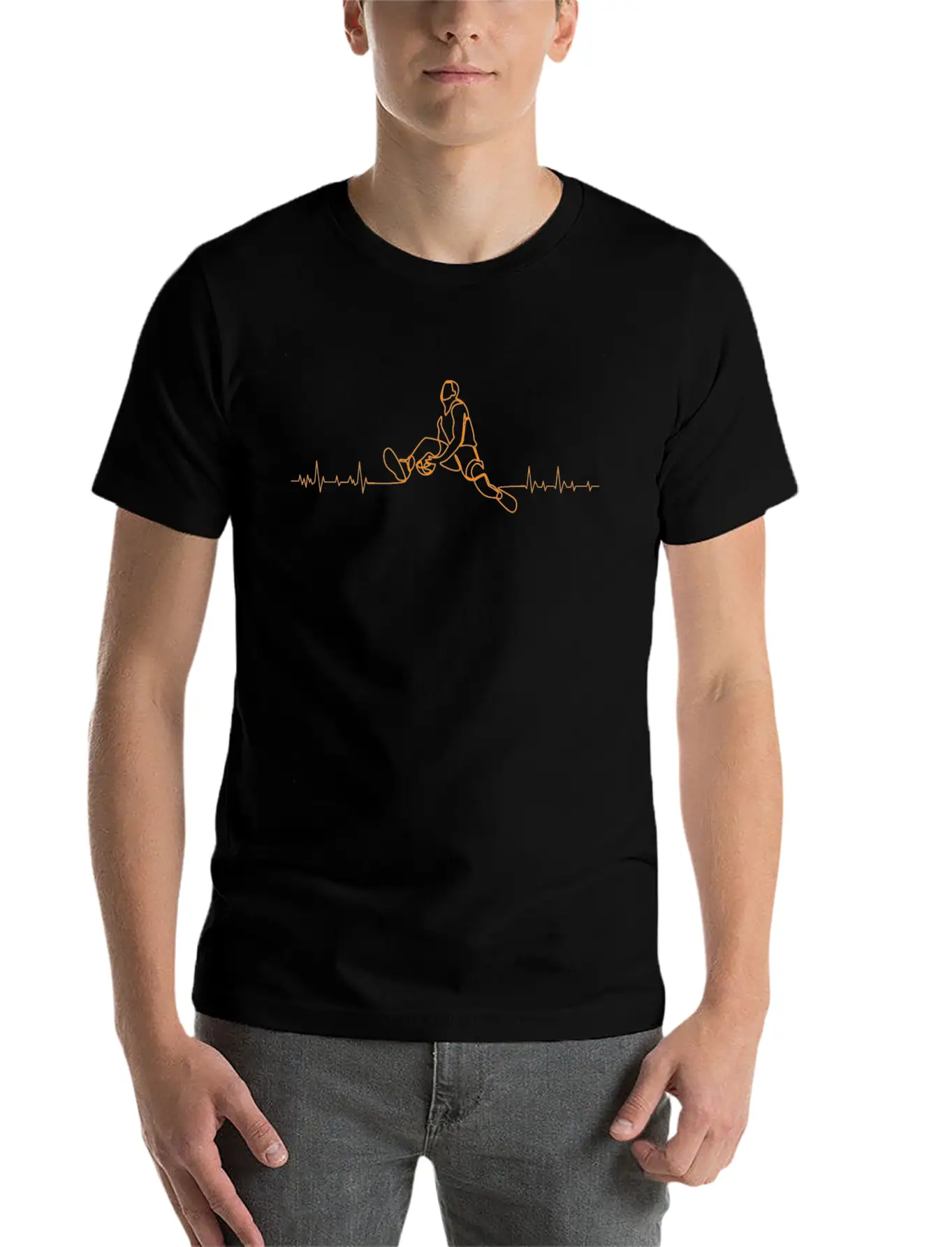 Basketball Player Heartbeat Athlete Essential Unisex Summer Tee – Soft Cotton Casual Fit
