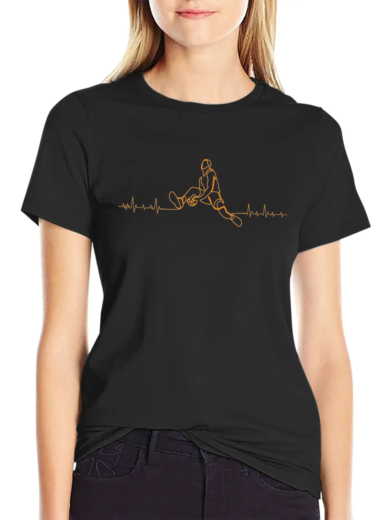 Basketball Player Heartbeat Athlete Essential Unisex Summer Tee – Soft Cotton Casual Fit