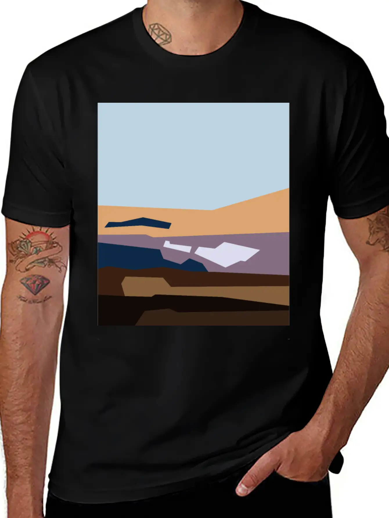 Beautiful Abstract Cartoon Landscape Classic Cotton Tee – Unisex Comfort For Any Season