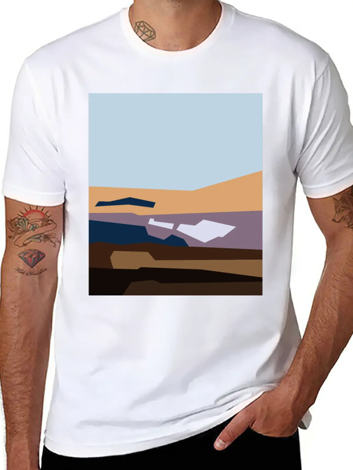 Beautiful Abstract Cartoon Landscape Classic Cotton Tee – Unisex Comfort For Any Season