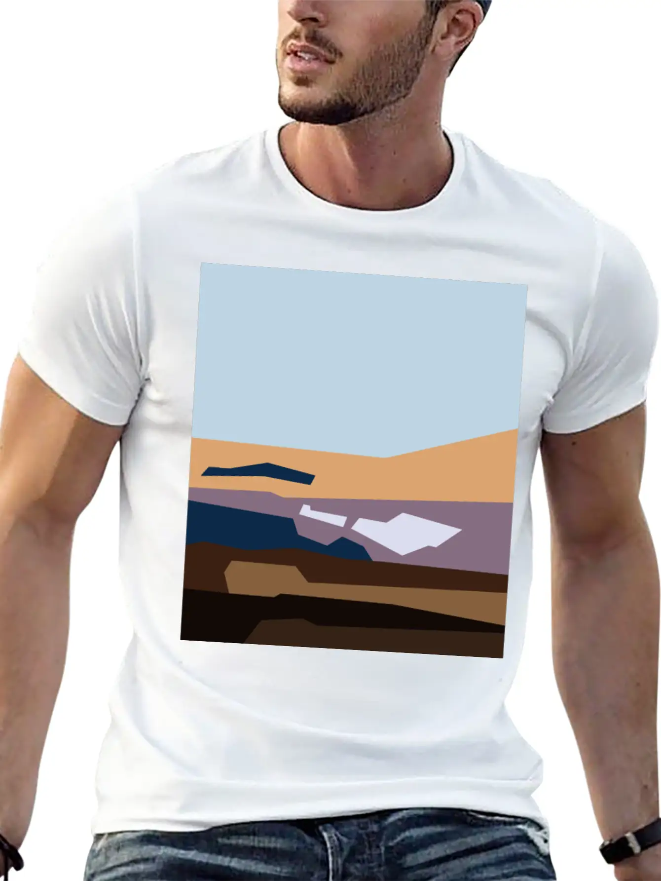 Beautiful Abstract Cartoon Landscape Classic Cotton Tee – Unisex Comfort For Any Season