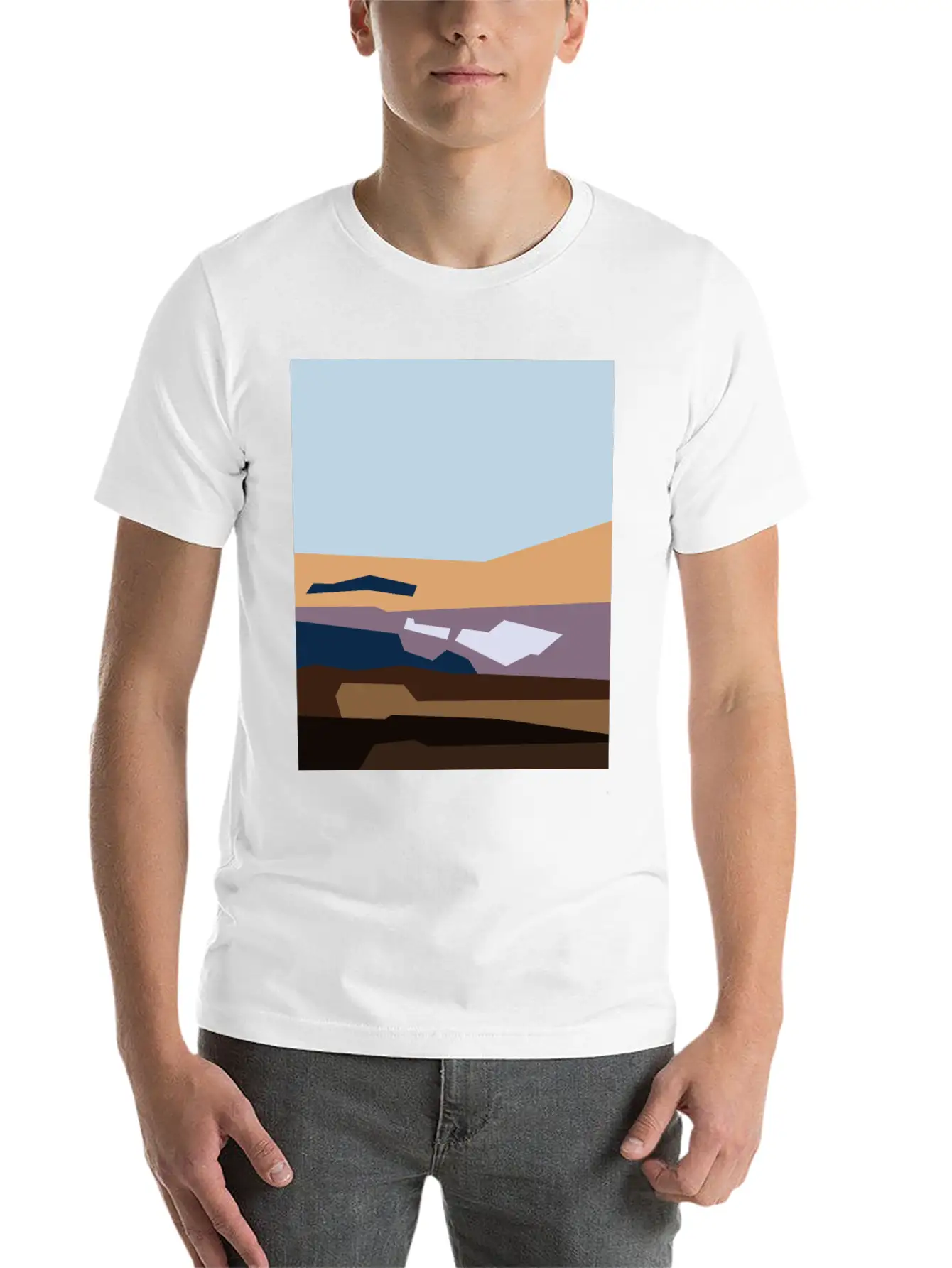 Beautiful Abstract Cartoon Landscape Classic Cotton Tee – Unisex Comfort For Any Season