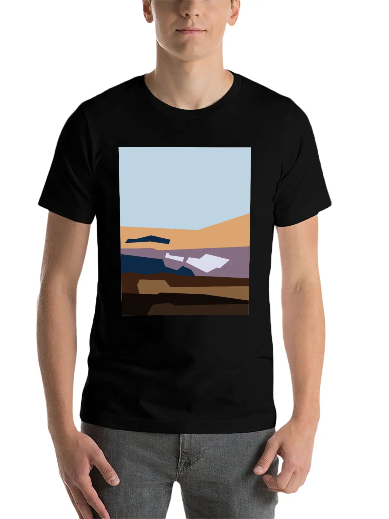 Beautiful Abstract Cartoon Landscape Classic Cotton Tee – Unisex Comfort For Any Season