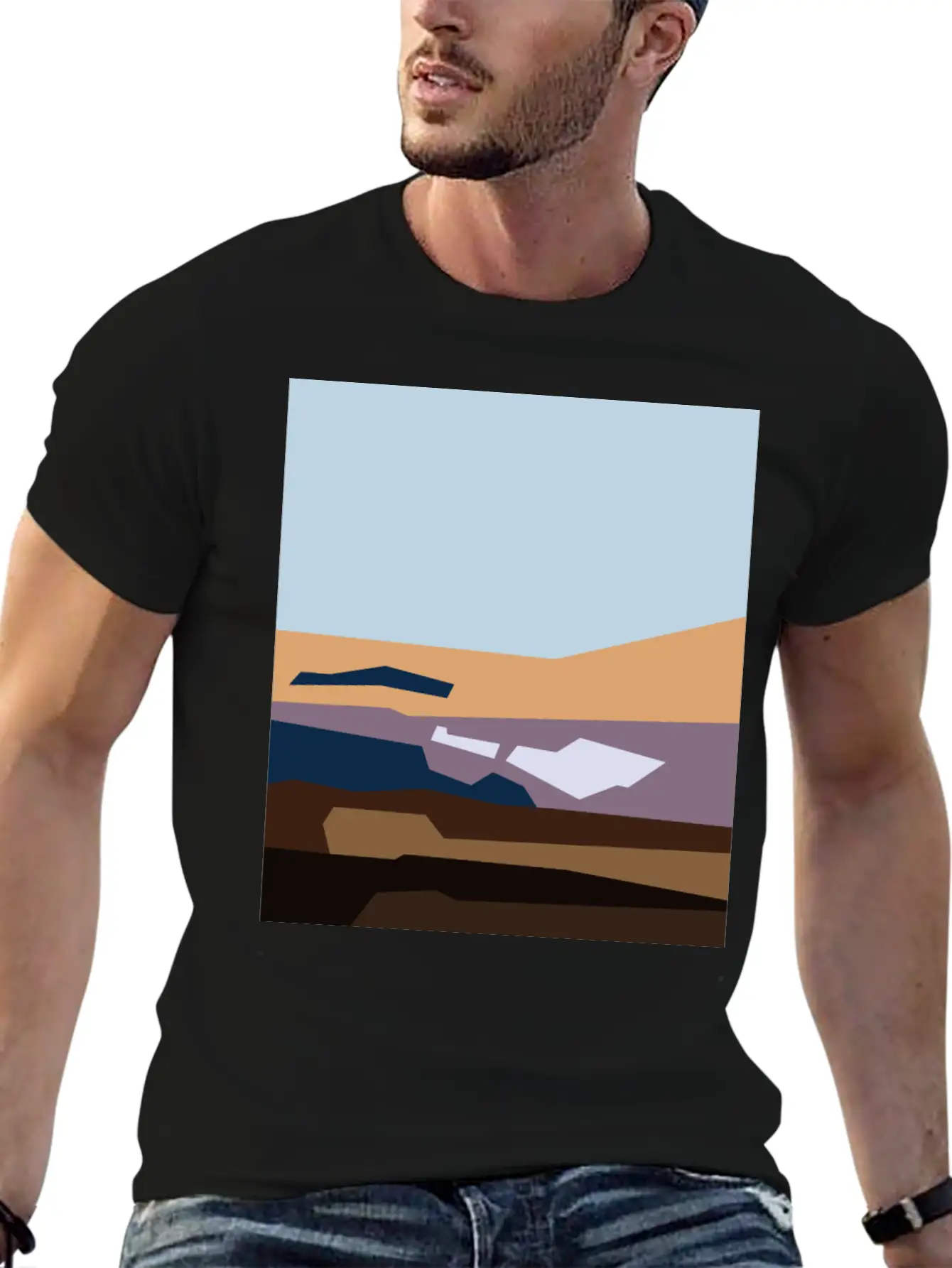 Beautiful Abstract Cartoon Landscape Classic Cotton Tee – Unisex Comfort For Any Season