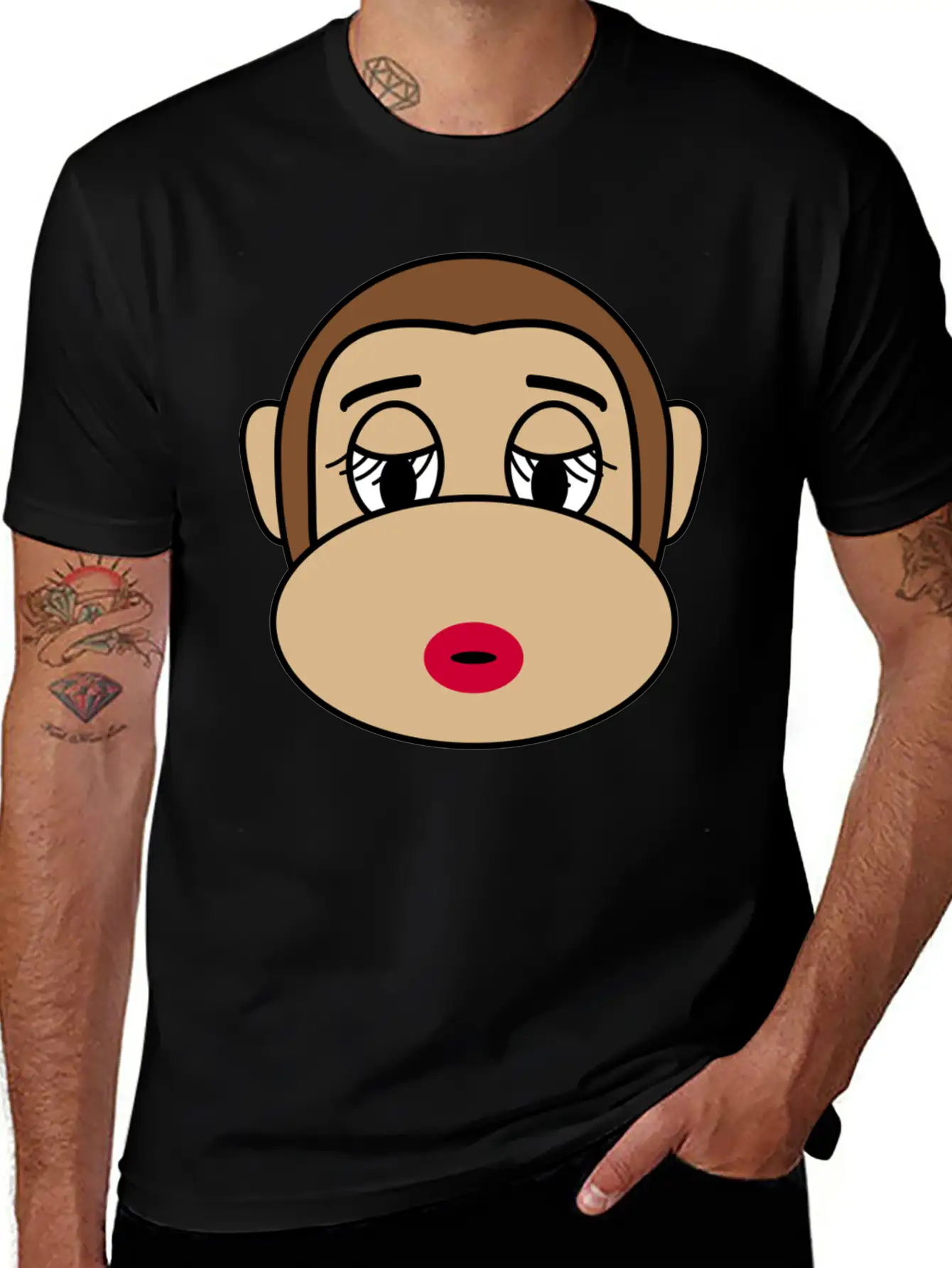 Beautiful Cosmetic Monkey Casual Graphic T-Shirt – Simple And Comfortable Daily Wear