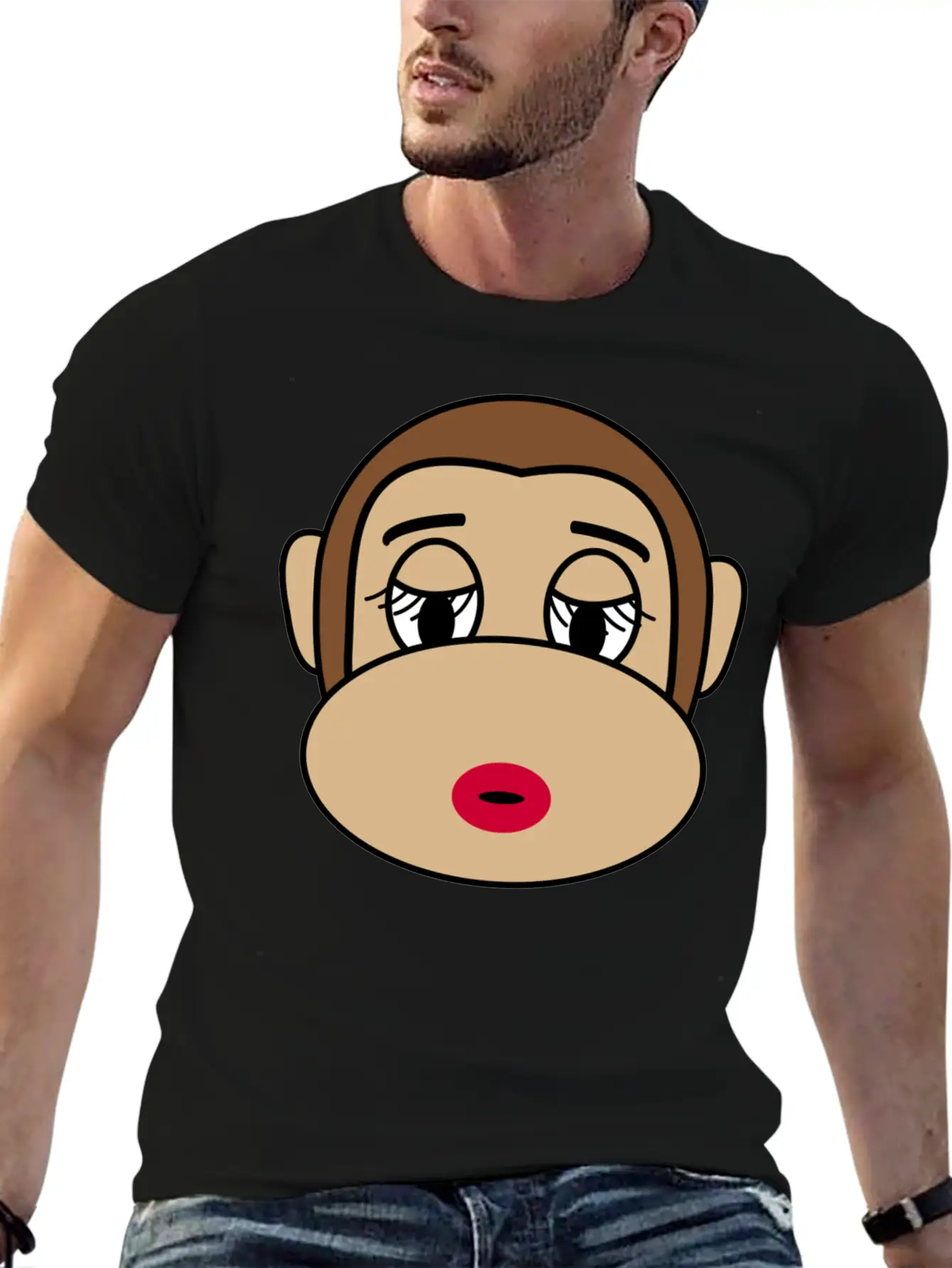 Beautiful Cosmetic Monkey Casual Graphic T-Shirt – Simple And Comfortable Daily Wear