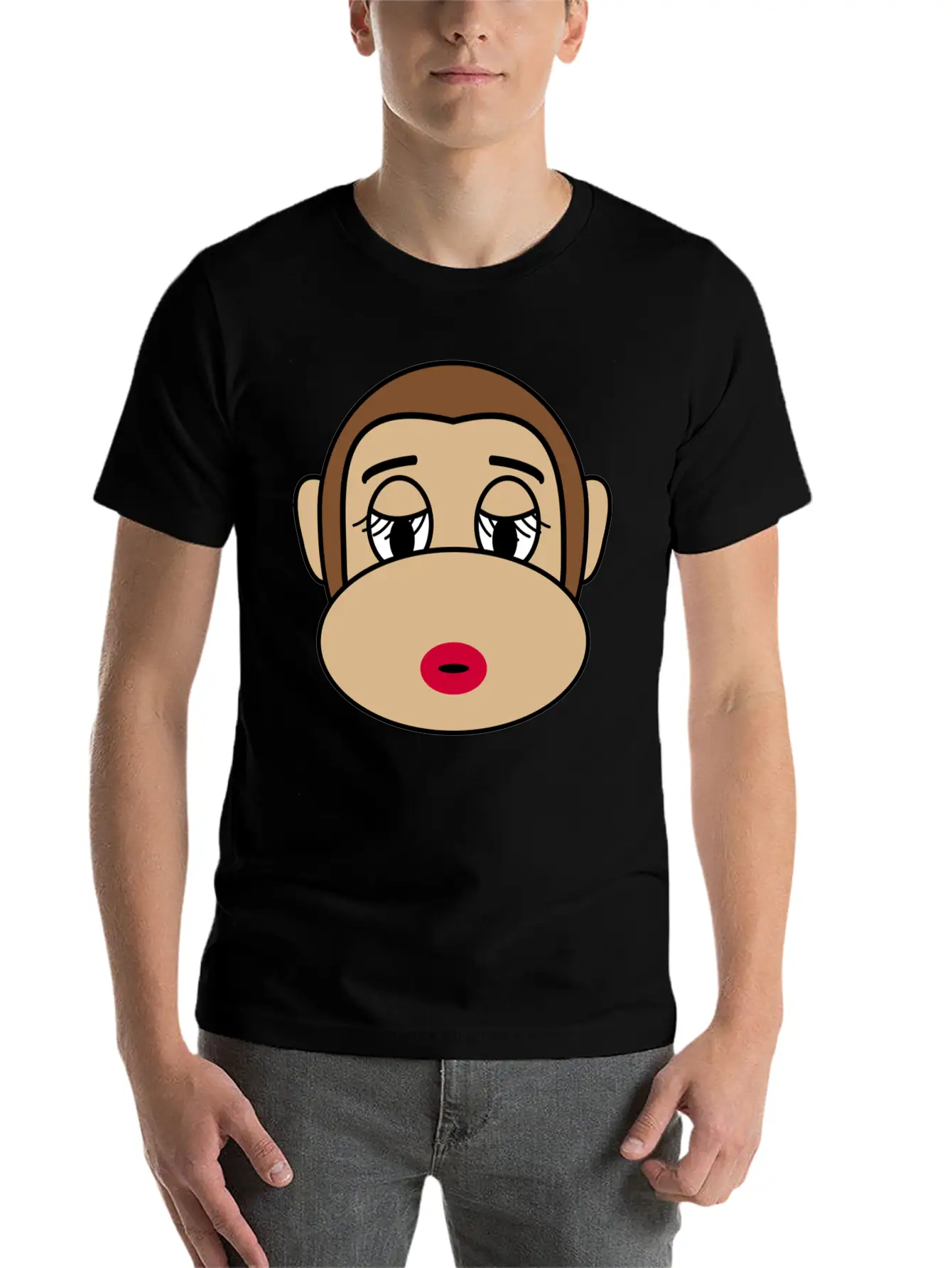 Beautiful Cosmetic Monkey Casual Graphic T-Shirt – Simple And Comfortable Daily Wear