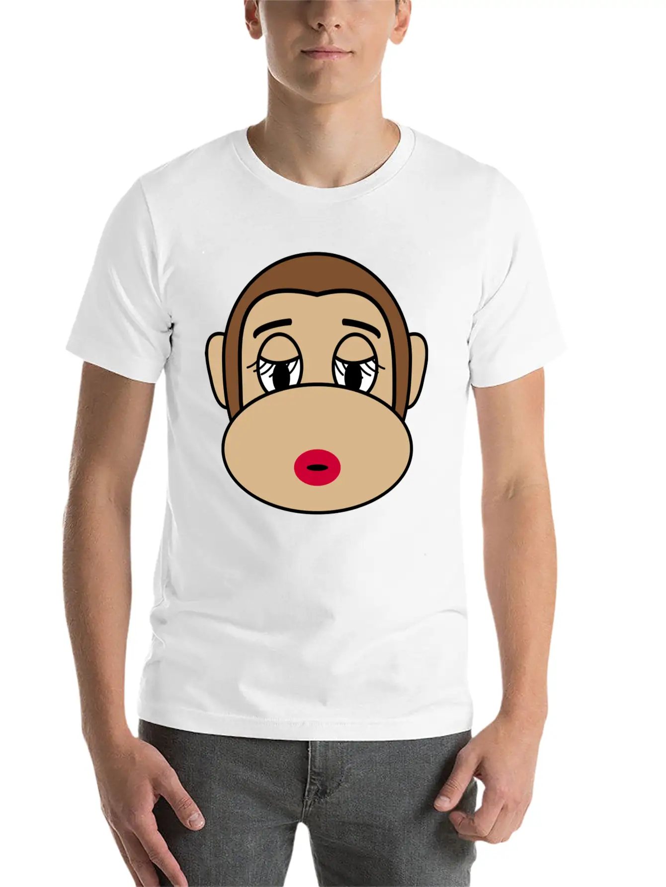 Beautiful Cosmetic Monkey Casual Graphic T-Shirt – Simple And Comfortable Daily Wear