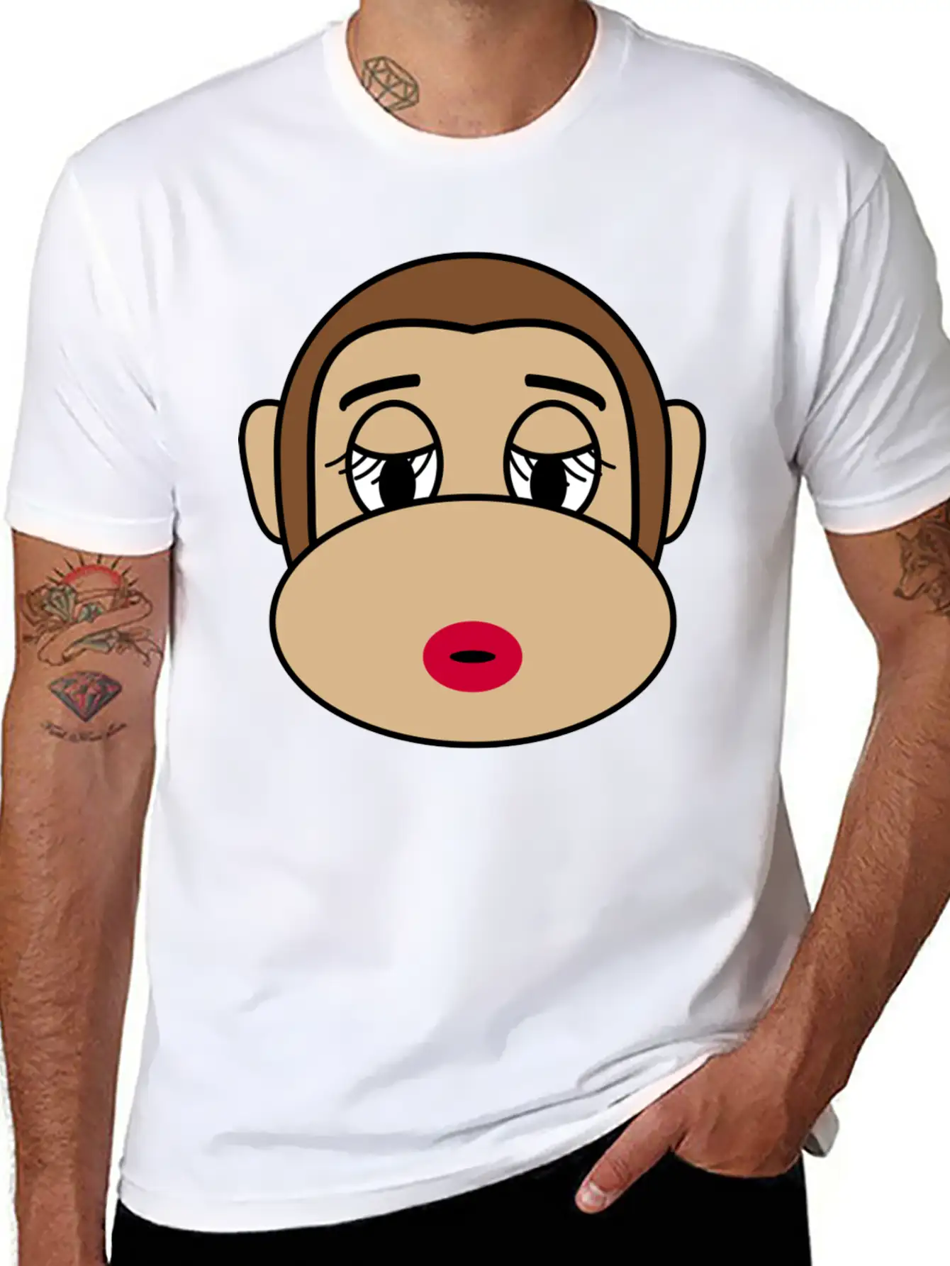Beautiful Cosmetic Monkey Casual Graphic T-Shirt – Simple And Comfortable Daily Wear