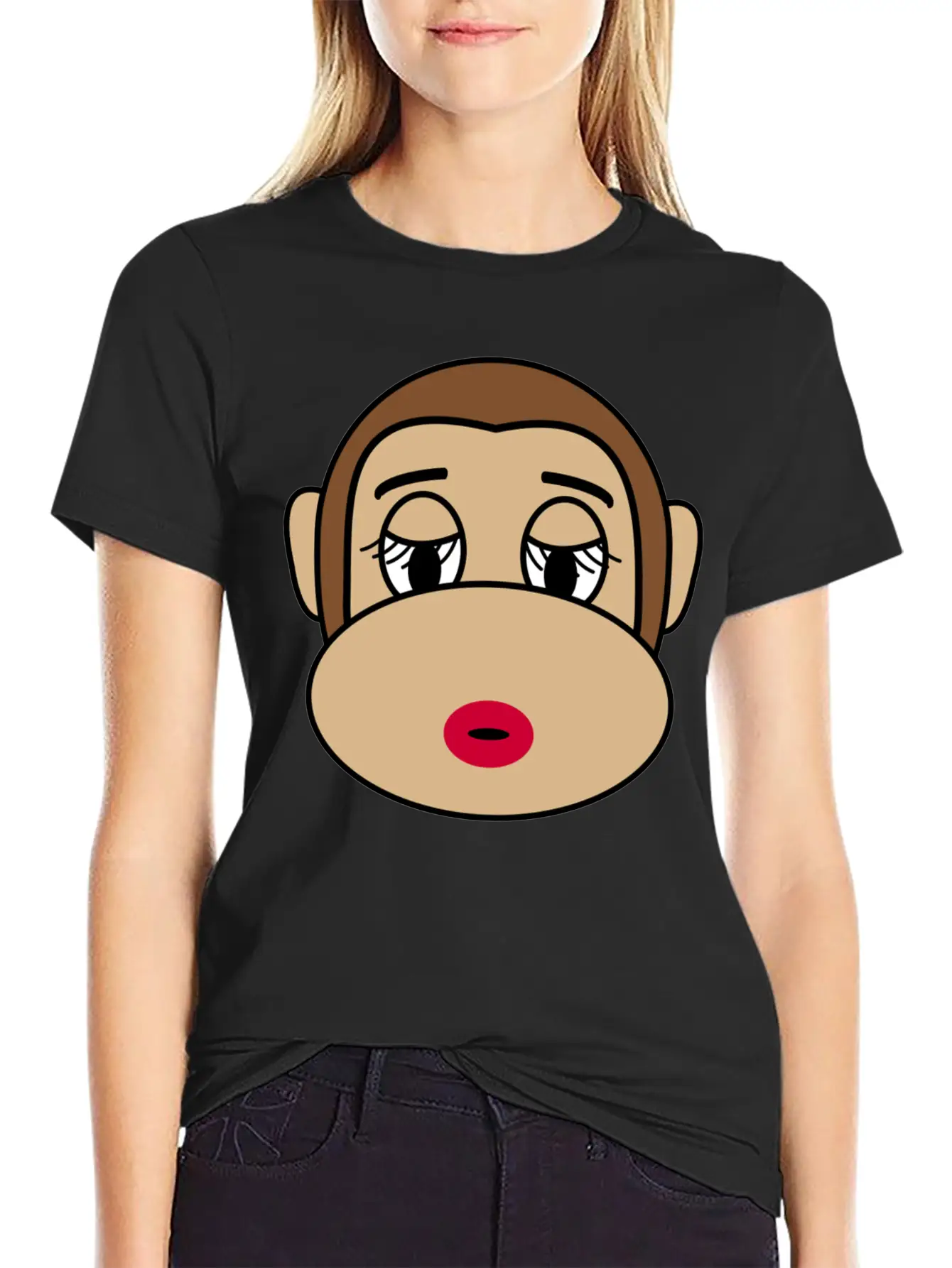 Beautiful Cosmetic Monkey Casual Graphic T-Shirt – Simple And Comfortable Daily Wear