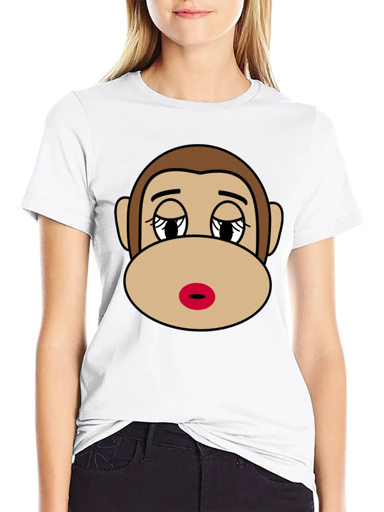 Beautiful Cosmetic Monkey Casual Graphic T-Shirt – Simple And Comfortable Daily Wear