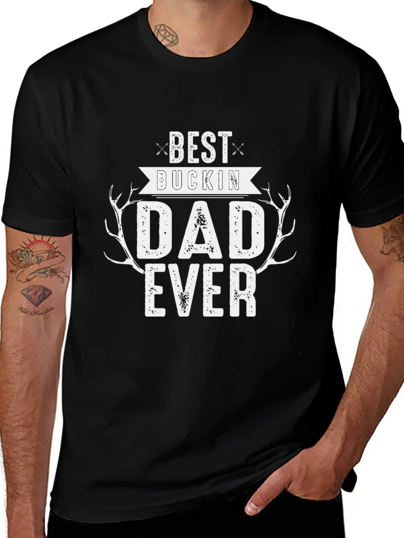 Best Bucking Dad Ever Fun Casual Graphic T-Shirt – Simple And Comfortable Daily Wear