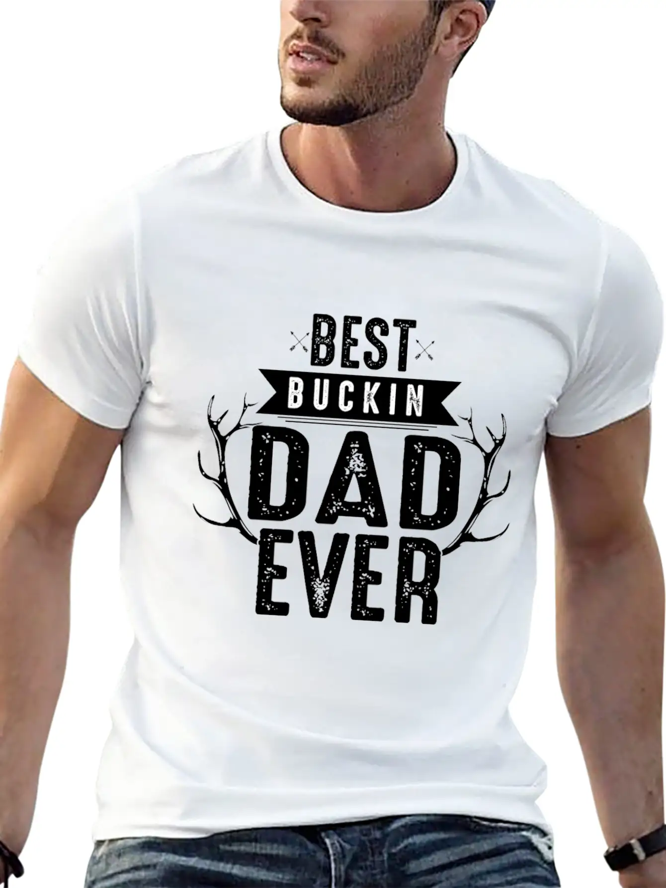 Best Bucking Dad Ever Fun Casual Graphic T-Shirt – Simple And Comfortable Daily Wear