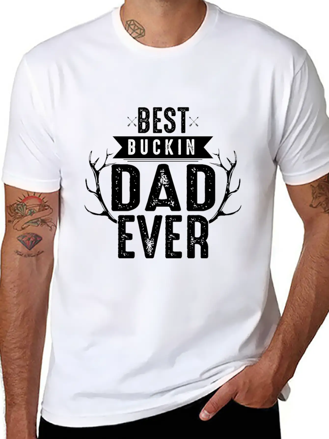 Best Bucking Dad Ever Fun Casual Graphic T-Shirt – Simple And Comfortable Daily Wear