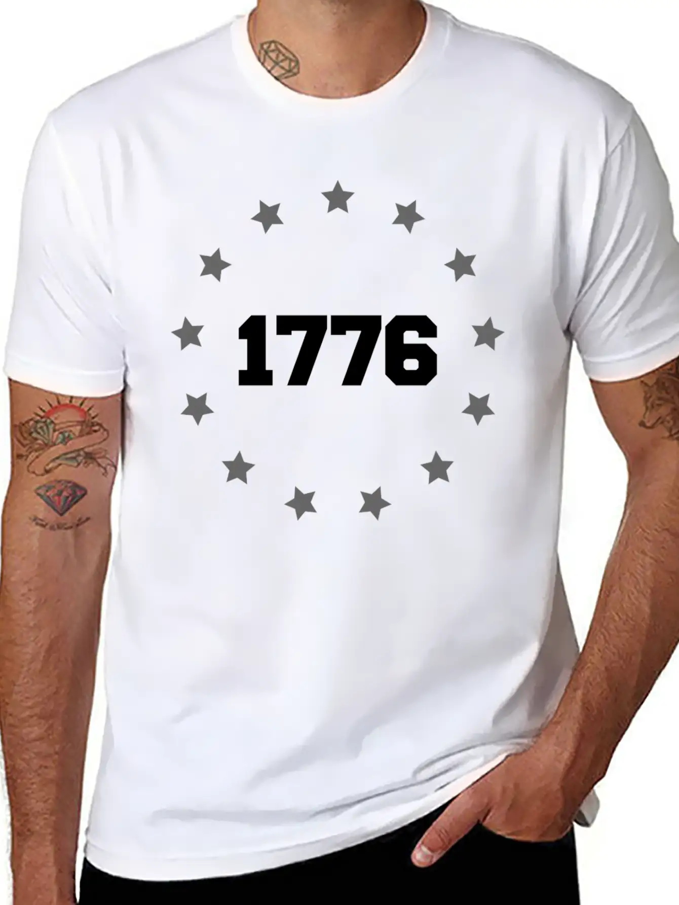 Betsy Ross Battle 1776 Flag - Patriotic American Casual Graphic T-Shirt – Simple And Comfortable Daily Wear