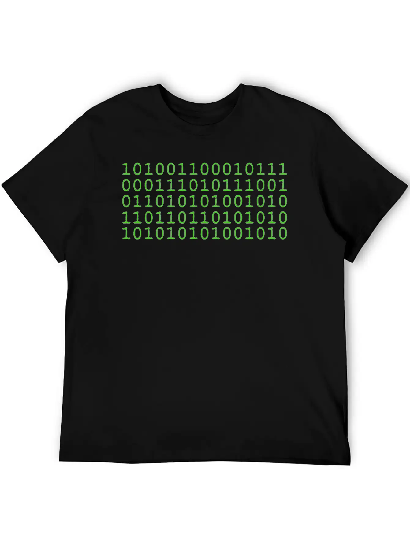Binary Matrix Code Art - Futuristic Green Design Classic Cotton Tee – Unisex Comfort For Any Season