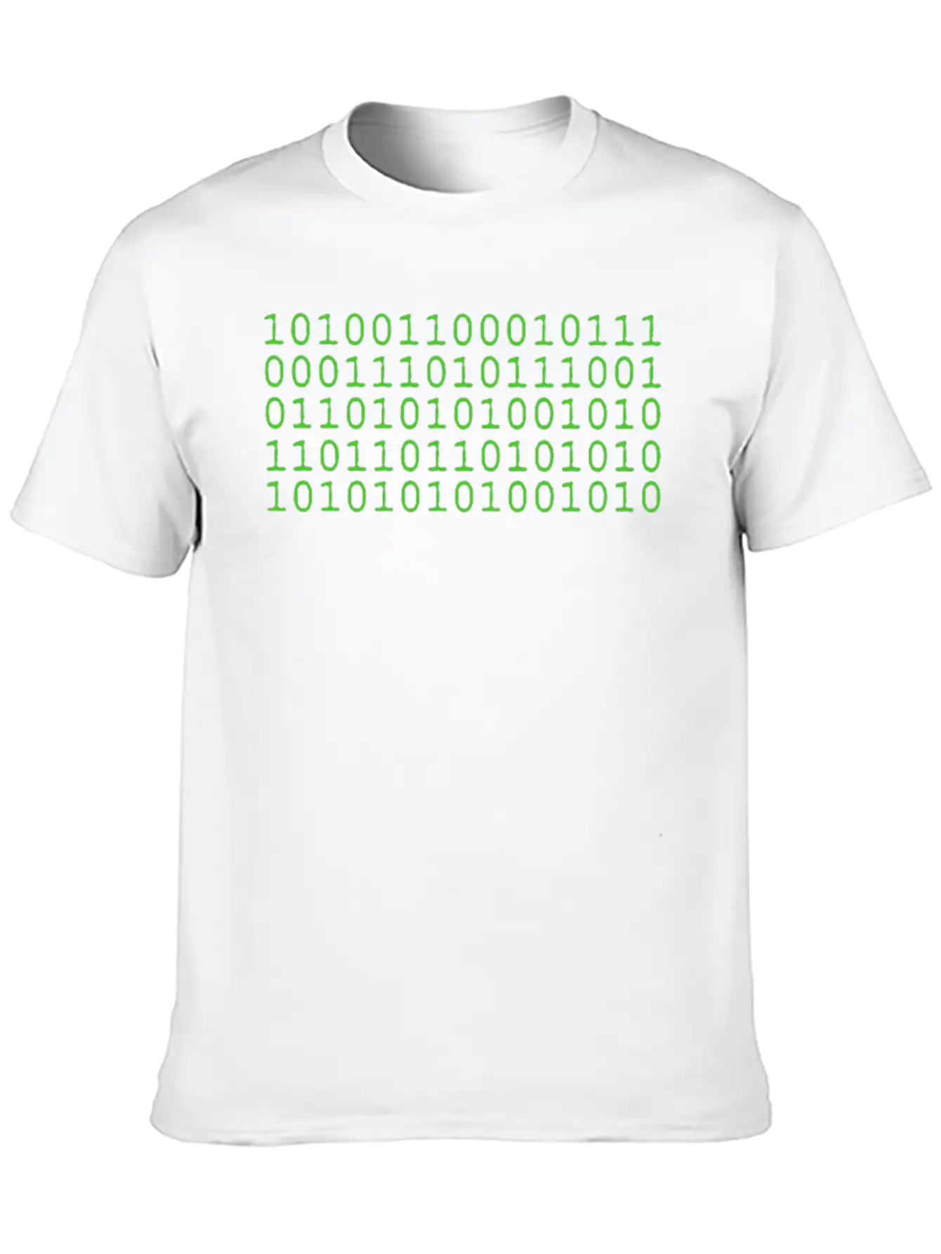 Binary Matrix Code Art - Futuristic Green Design Classic Cotton Tee – Unisex Comfort For Any Season