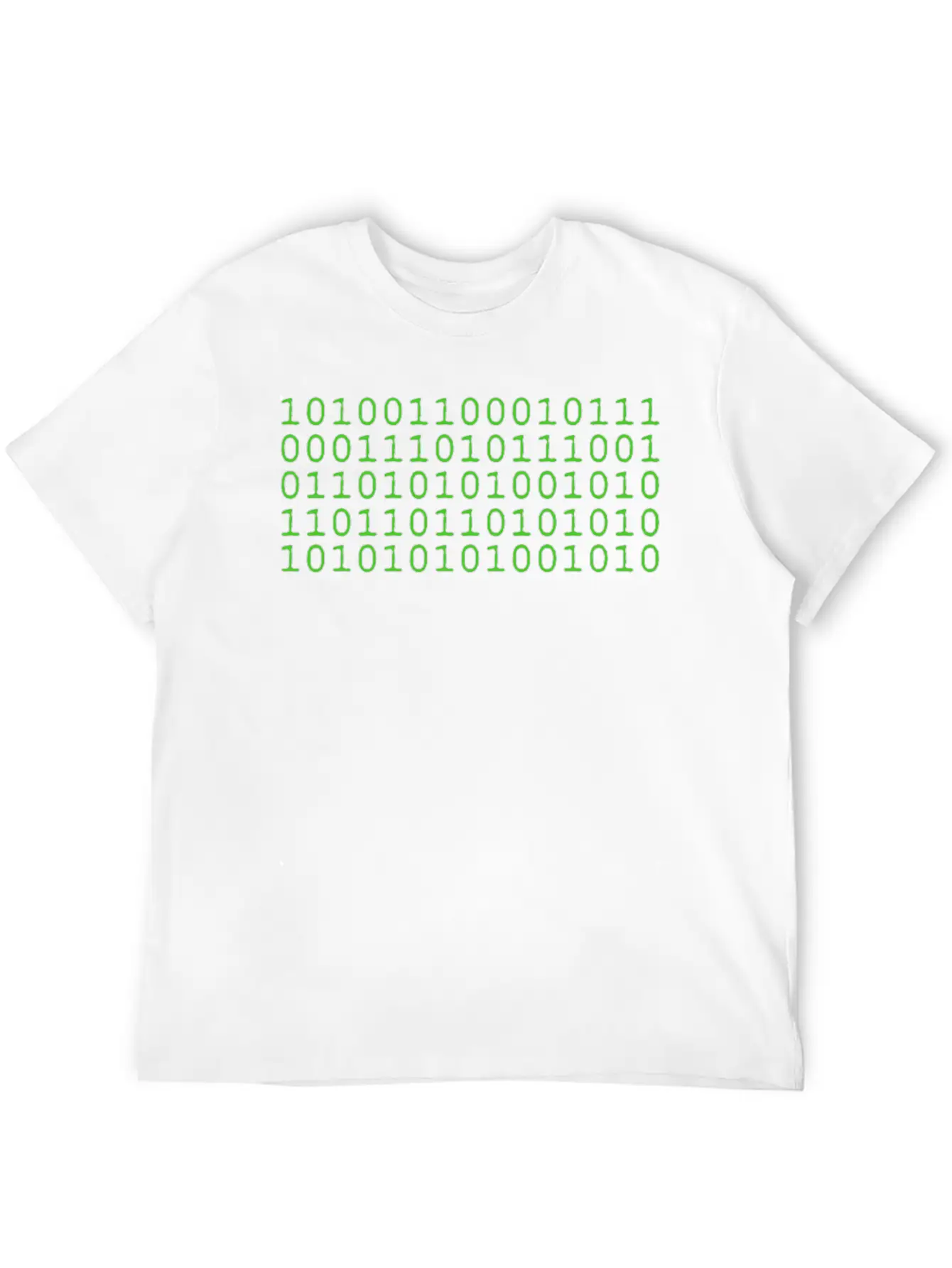Binary Matrix Code Art - Futuristic Green Design Classic Cotton Tee – Unisex Comfort For Any Season