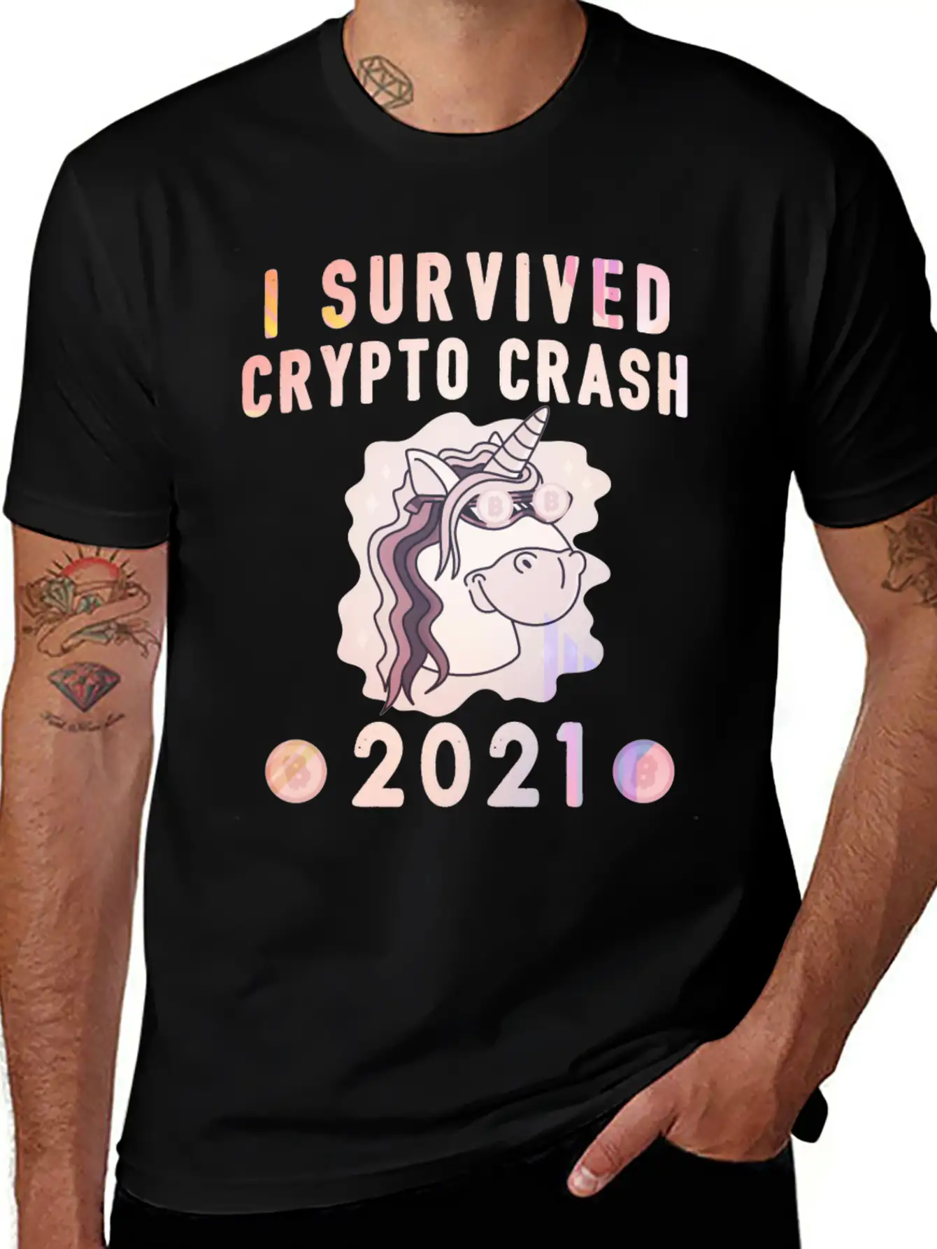 Bitcoin Crypto Crash Trader Crypto Casual Graphic T-Shirt – Simple And Comfortable Daily Wear