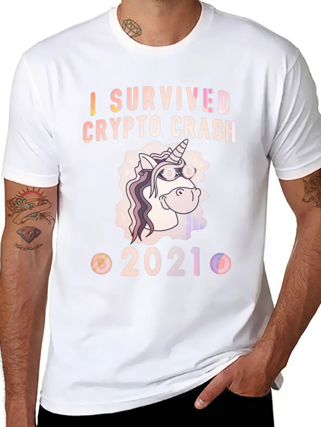 Bitcoin Crypto Crash Trader Crypto Casual Graphic T-Shirt – Simple And Comfortable Daily Wear